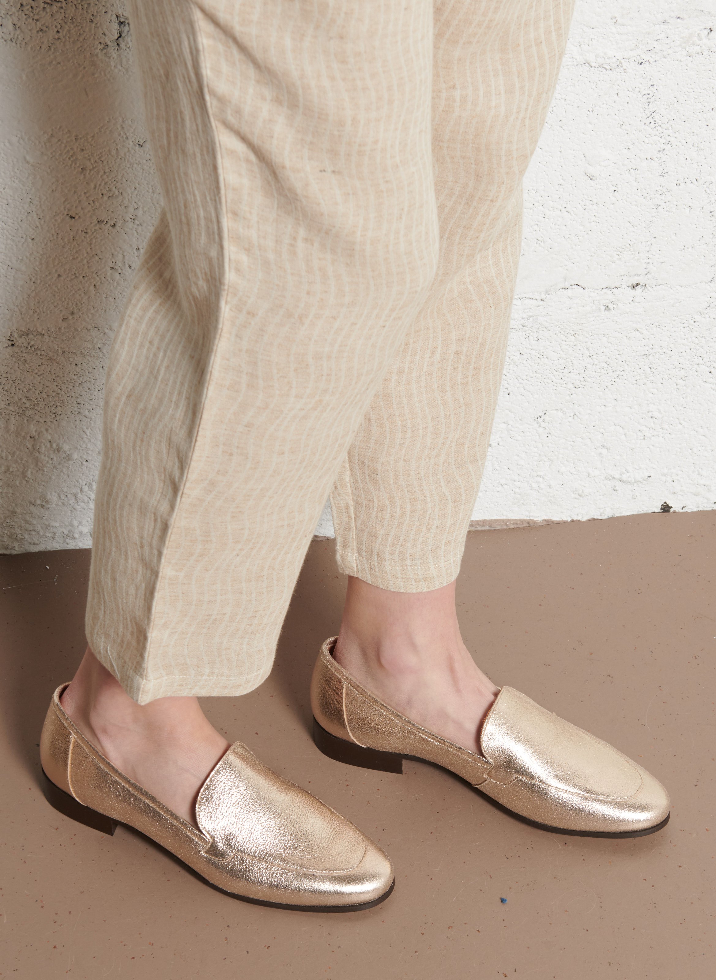 Mokassins aus metallischem Leder MAISON TOUFET Golden