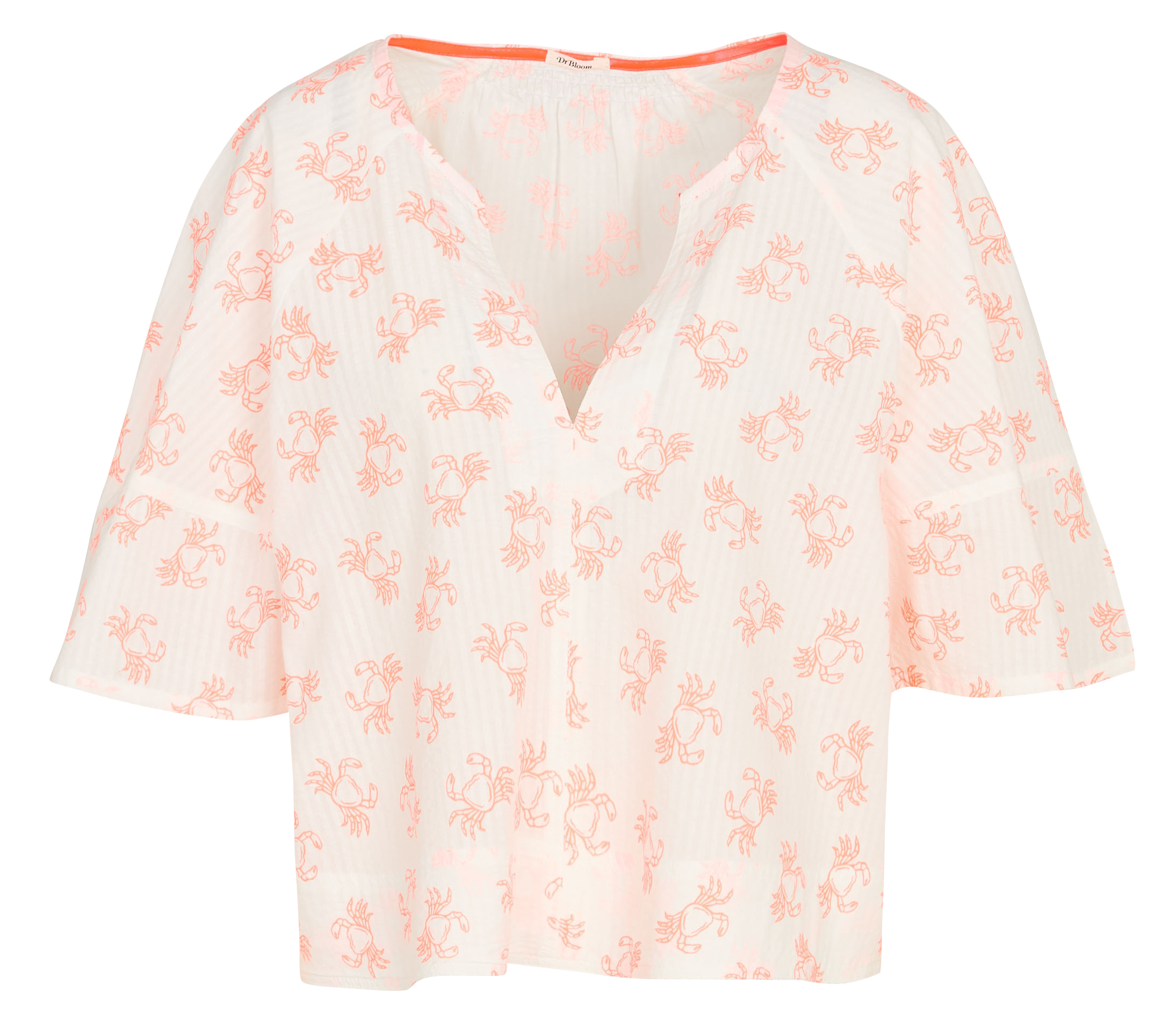 Top col v ample à motifs  DR BLOOM Orange