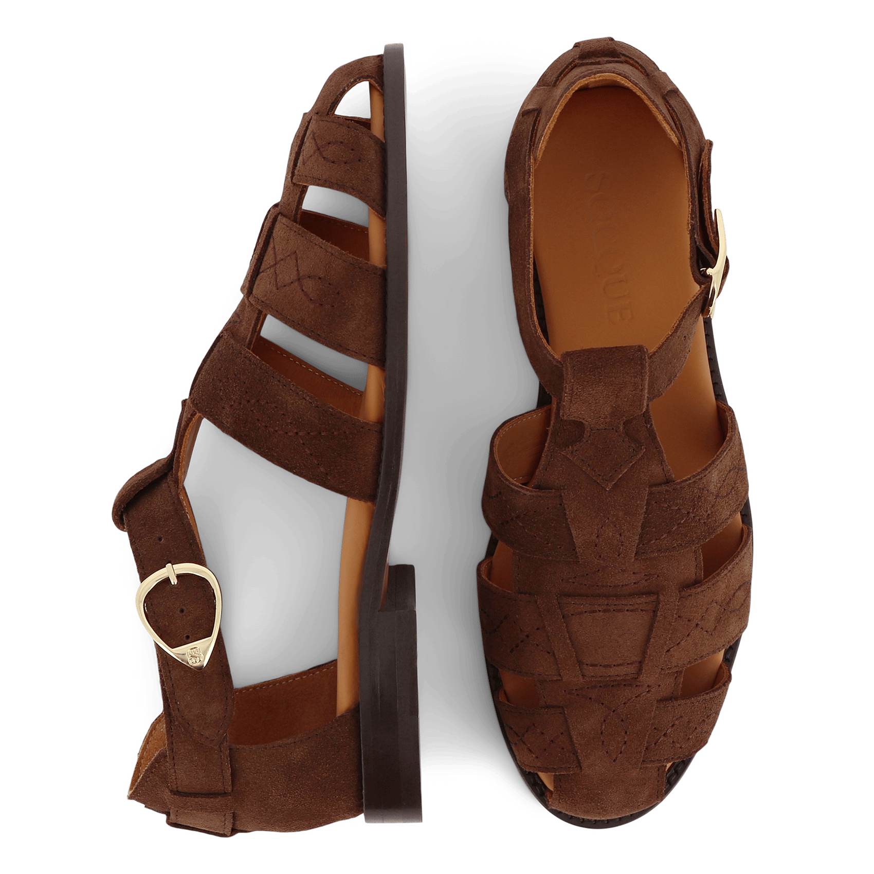 Méduse en cuir velours SOCQUE PARIS Brown