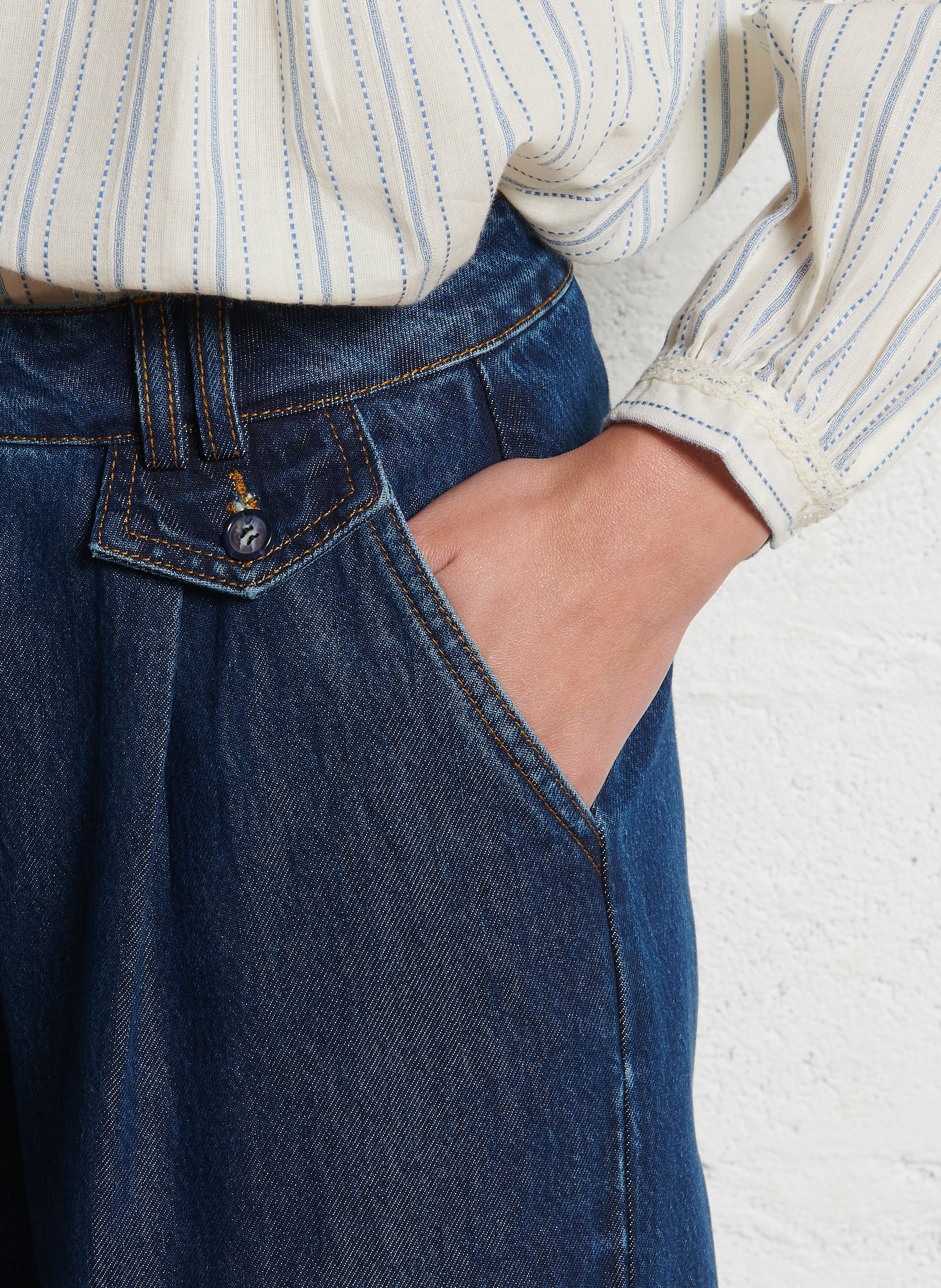 3/4-Jeans aus Baumwoll-Denim-Mix EMILE ET IDA Blau