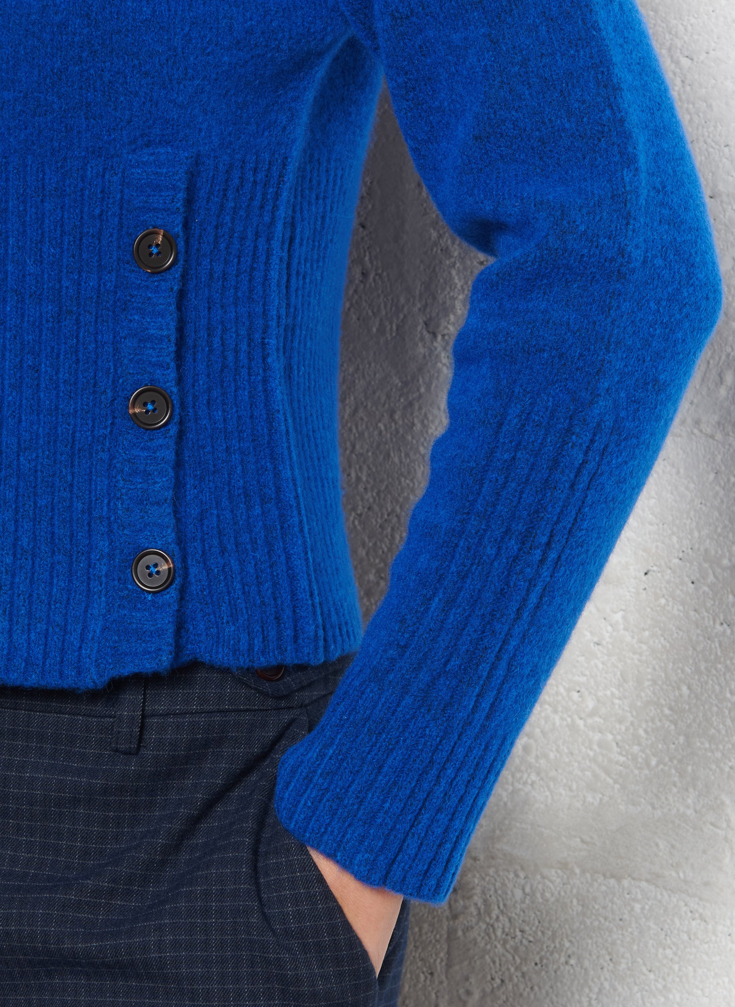 Pull droit boutonné en laine mélangée NICE THINGS Bleu