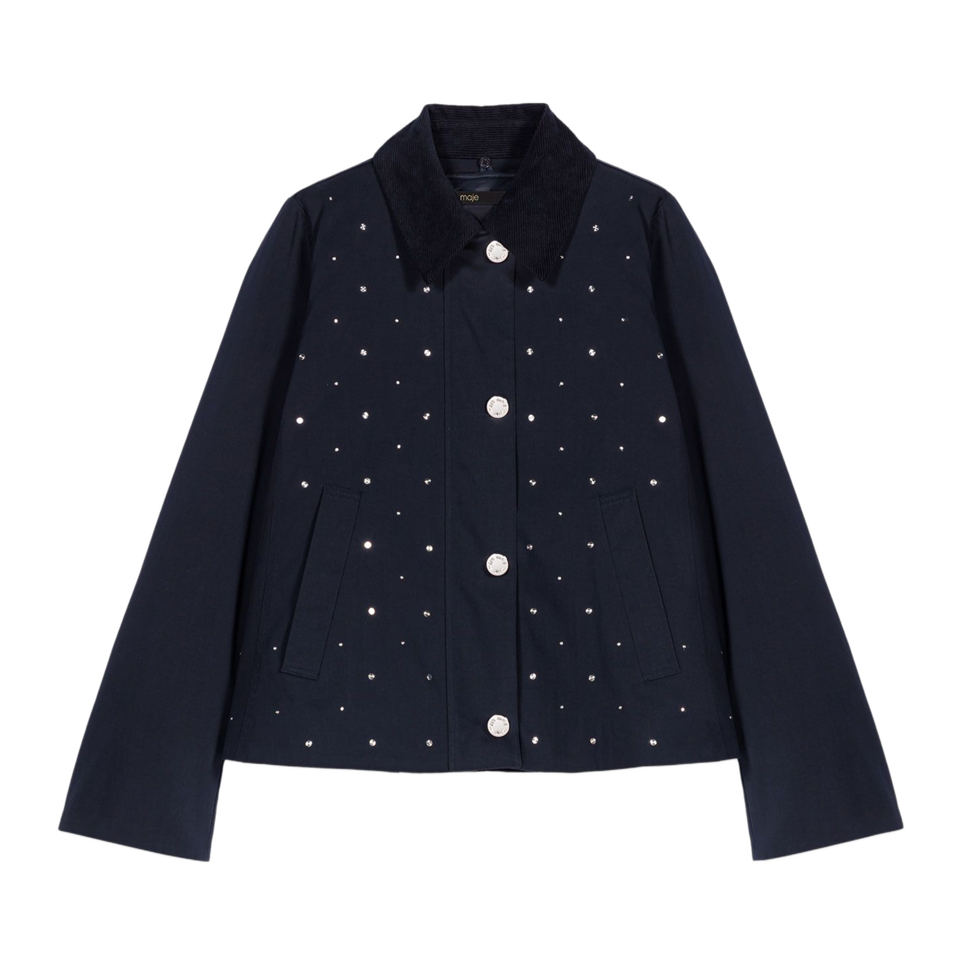 Veste col classique en coton mélangé MAJE Bleu