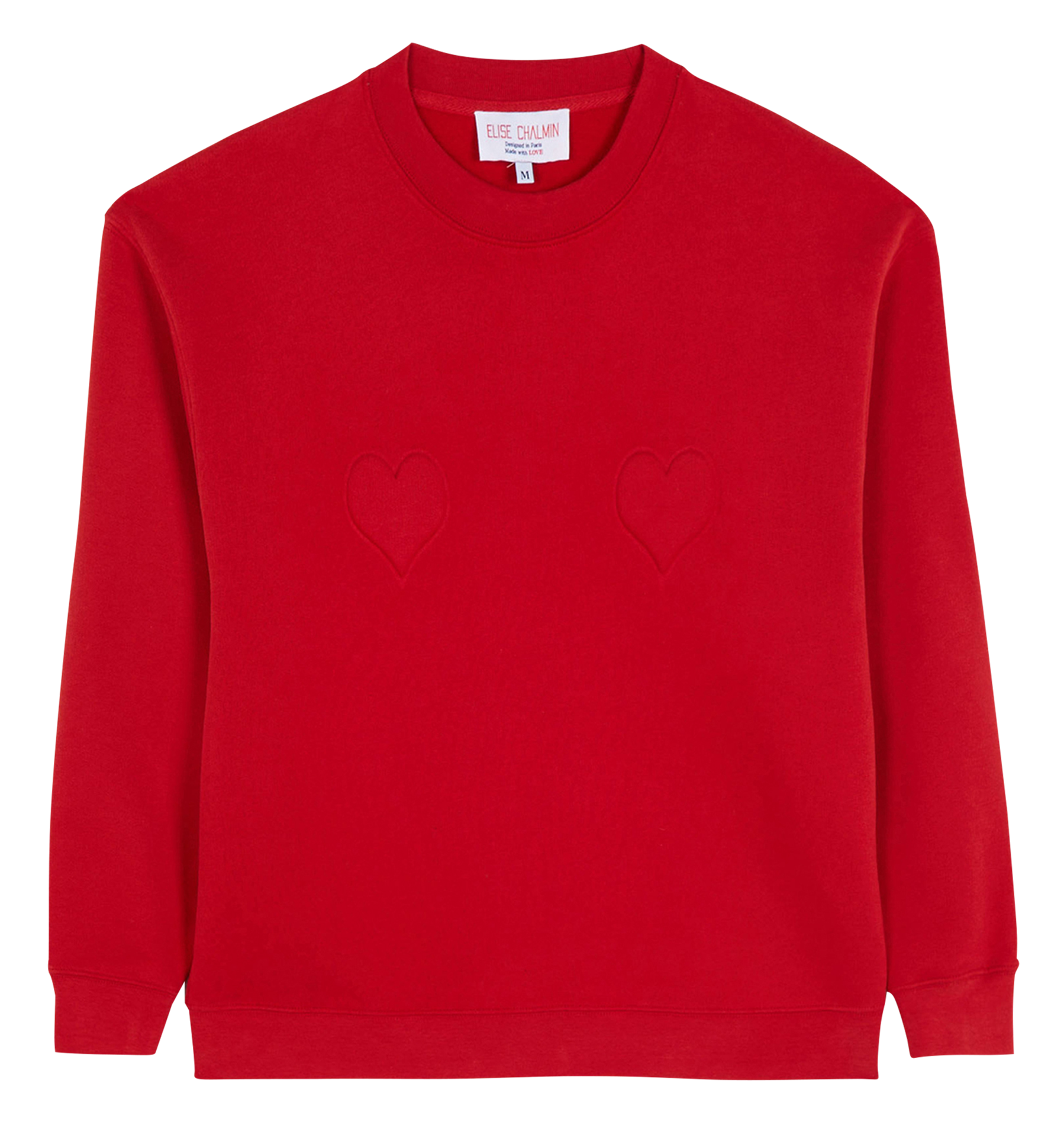 Sweat col rond en coton ELISE CHALMIN Rouge