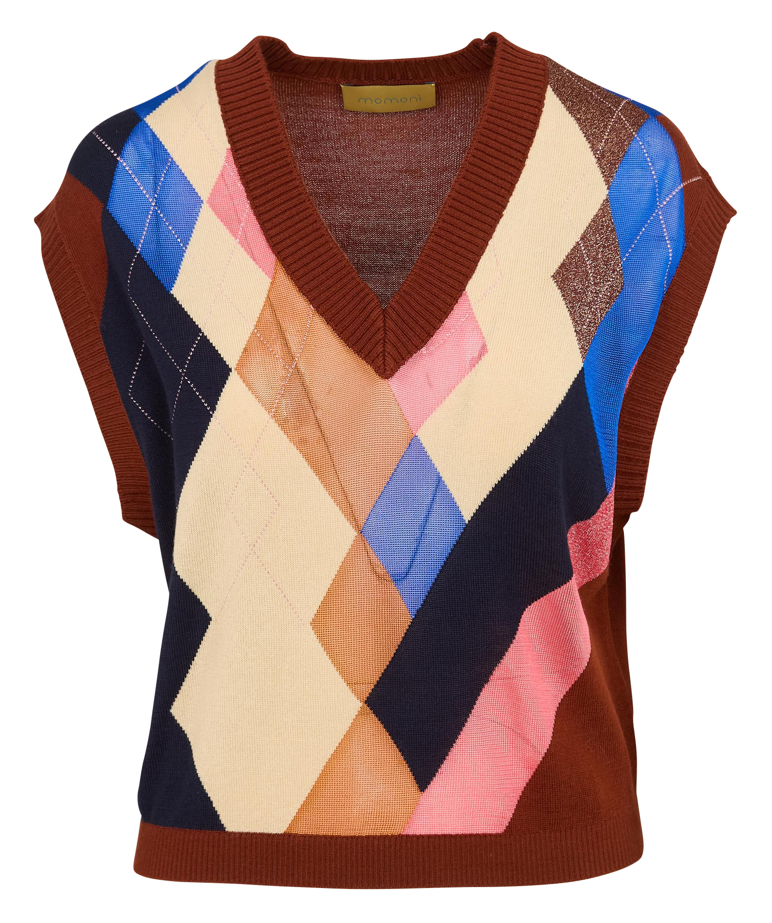 Top col v en laine mélangée MOMONI Jaune