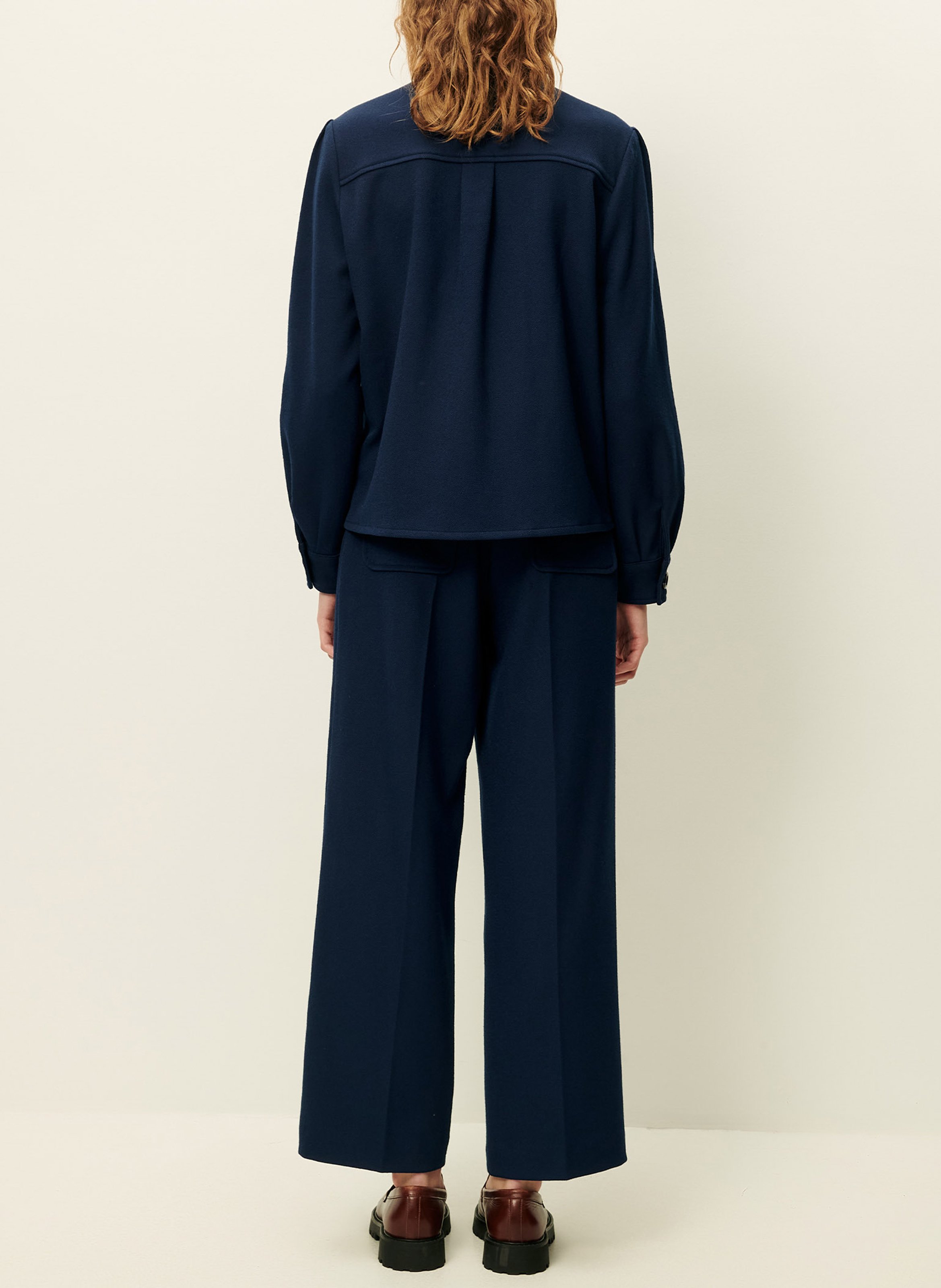 Rechte broek met scherpe plooien SESSUN Blauw