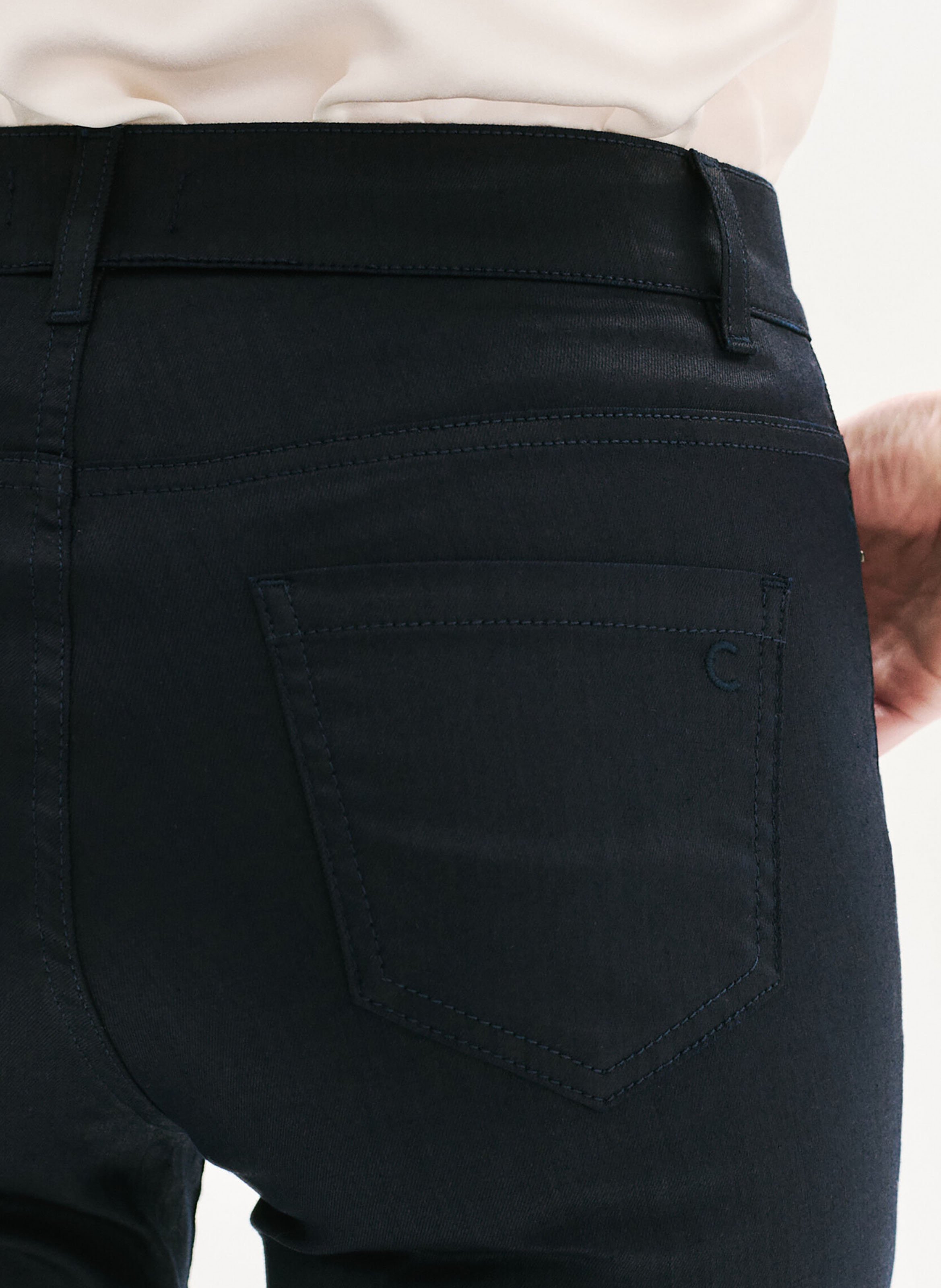 Cotton-mix slim trousers CAROLL Blue