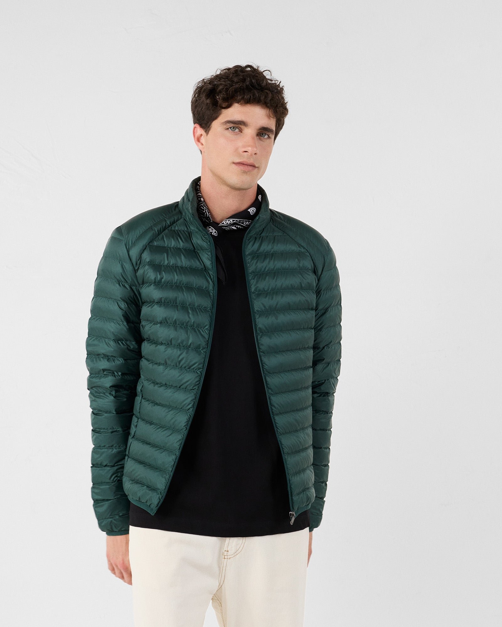 Light forest green puffer jacket JOTT Green
