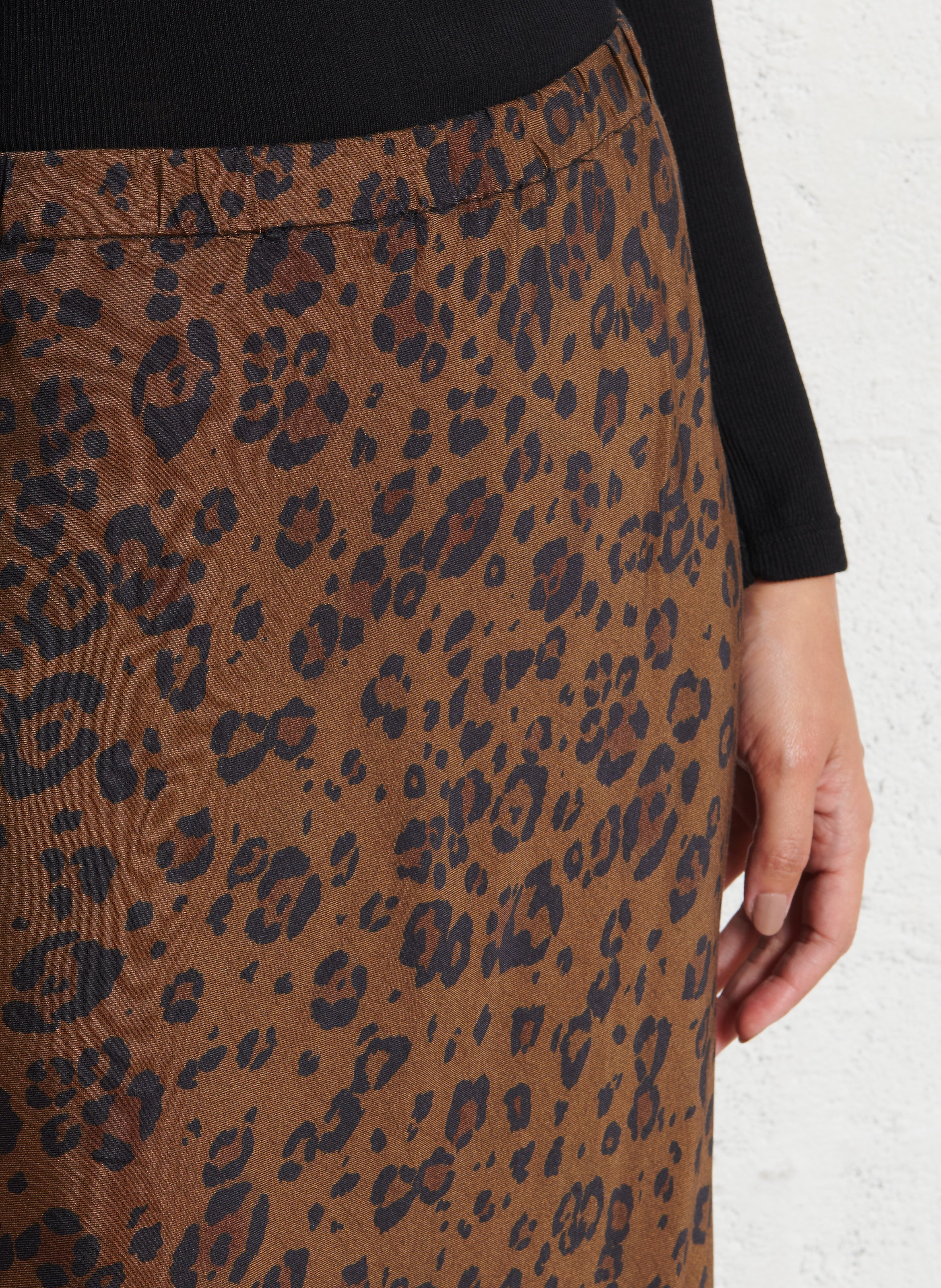 Jupe midi imprimé léopard HARTFORD Multicolore