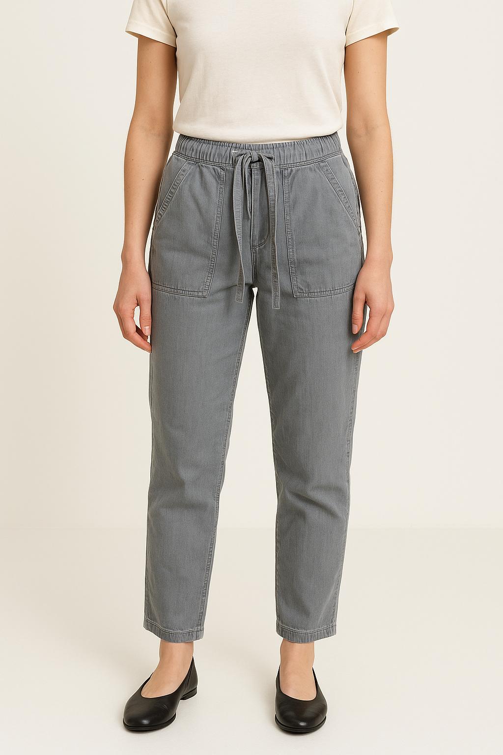 Cropped slim jeans with studs ISABEL MARANT ÉTOILE - SECONDE MAIN Grey