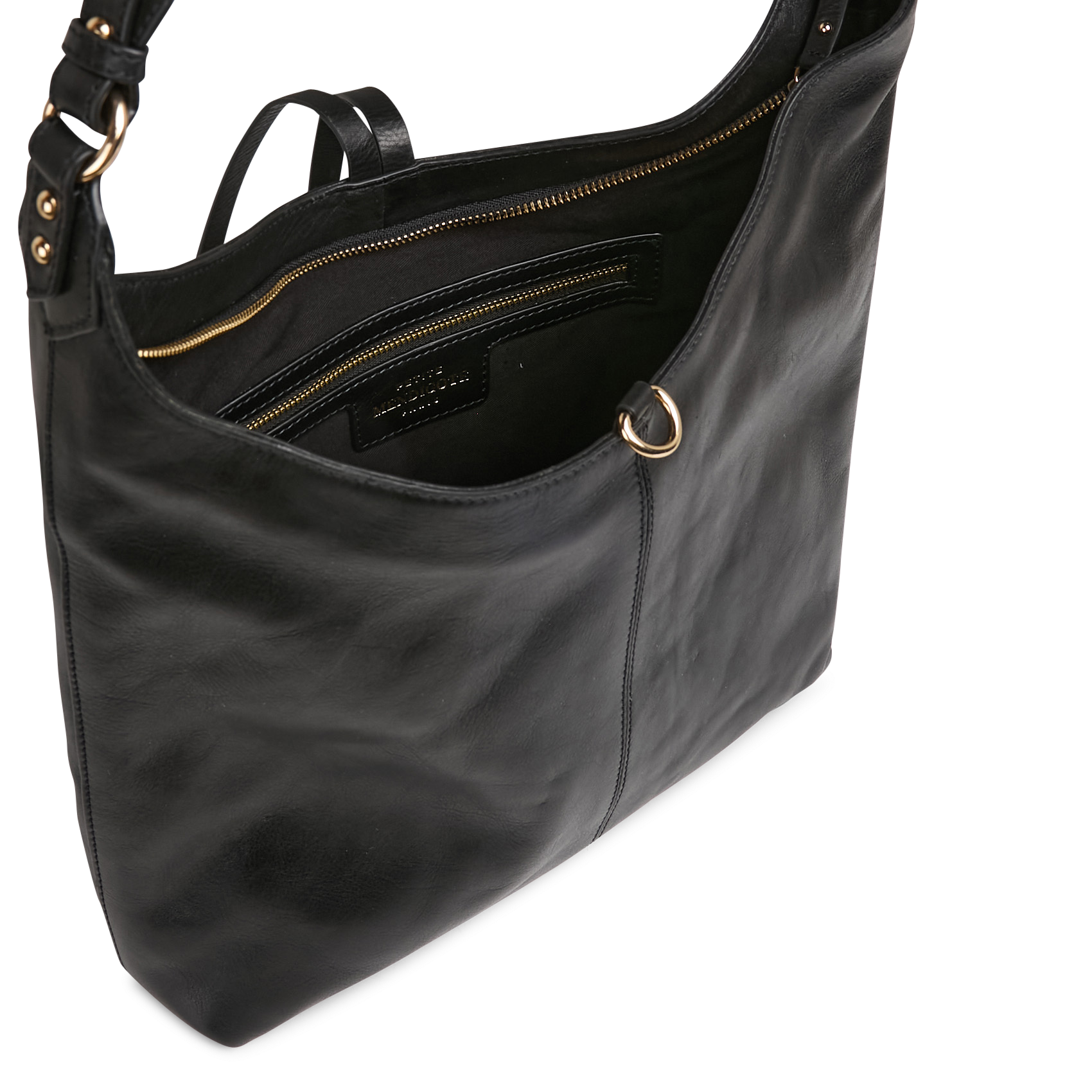 Sac porté épaule uni en cuir PETITE MENDIGOTE Noir