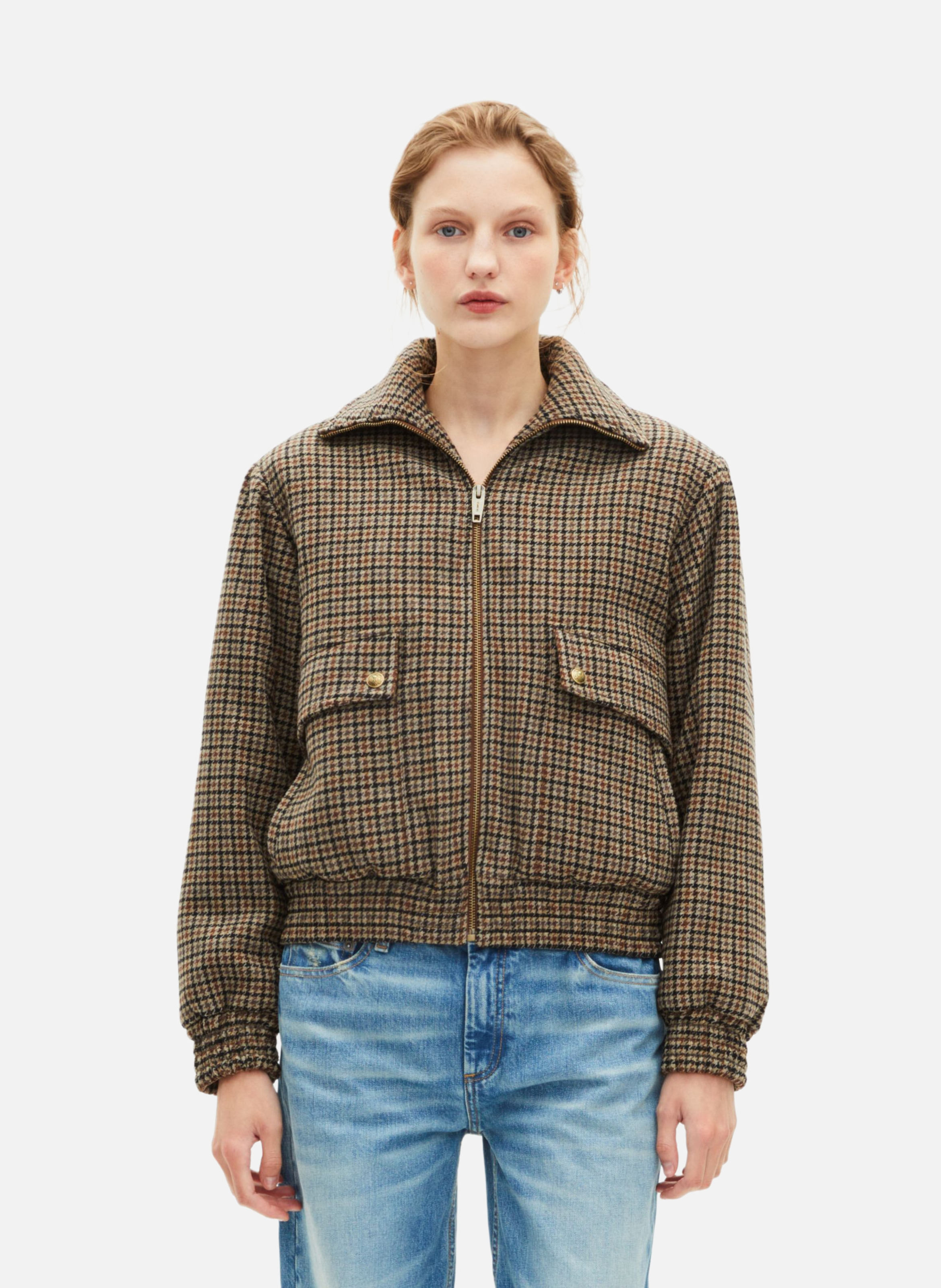 Houndstooth jacket THE KOOPLES Brown