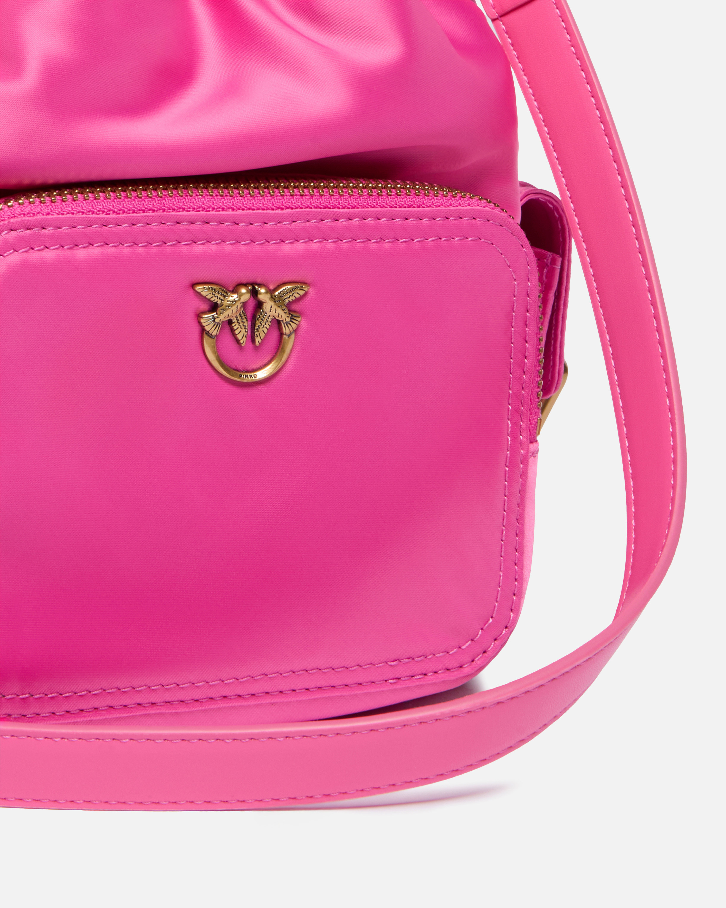 Small satin shoulder bag PINKO Pink