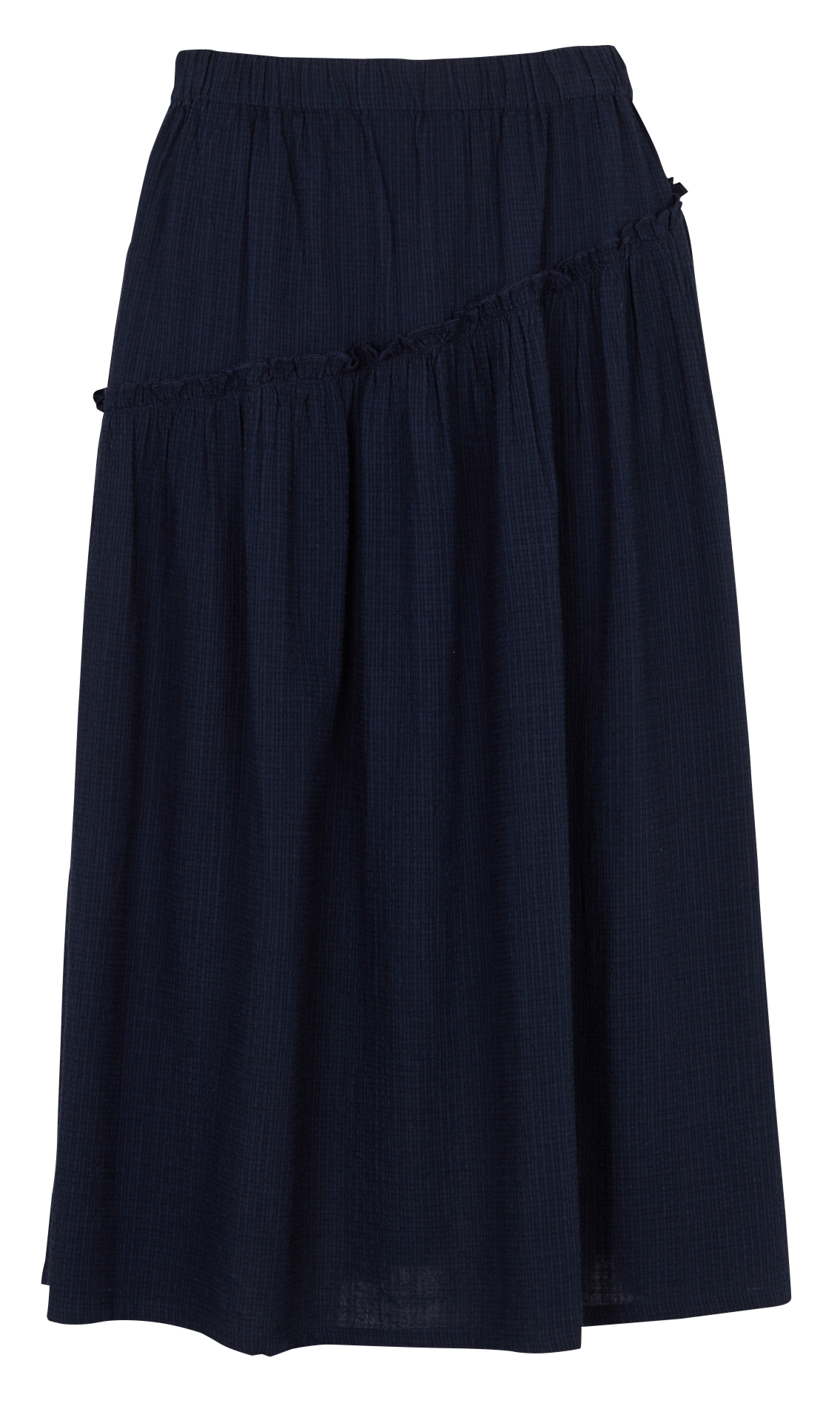 Wijd uitlopende midi-rok met elastische tailleband NICE THINGS Blauw