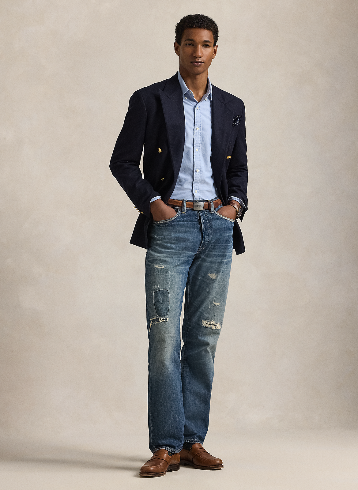 Slimfit-Hemd aus Oxford-Baumwolle mit Button-down-Kragen und Pony Player POLO RALPH LAUREN Blau