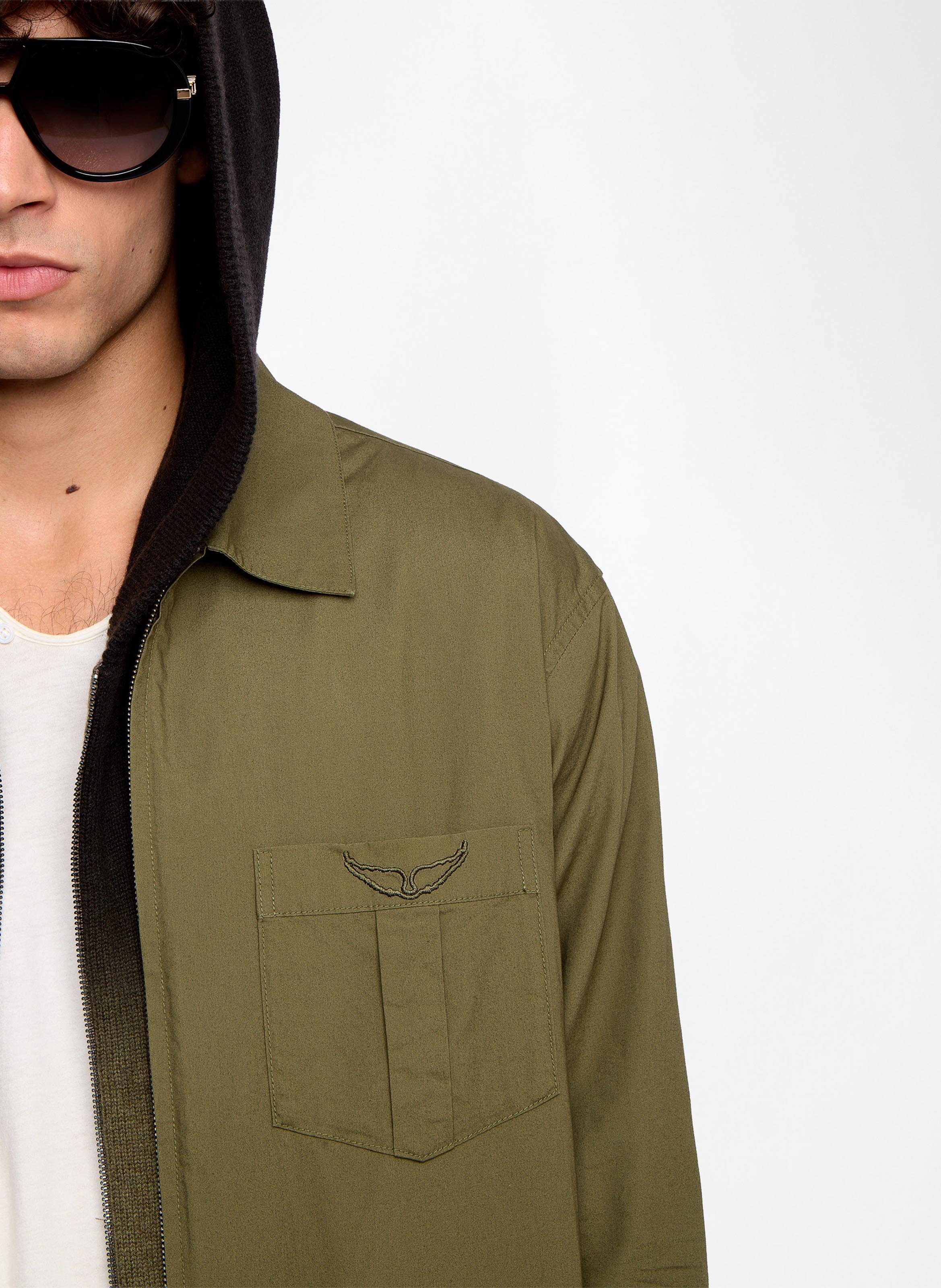 Veste droite zippée unie en coton ZADIG&VOLTAIRE Kaki