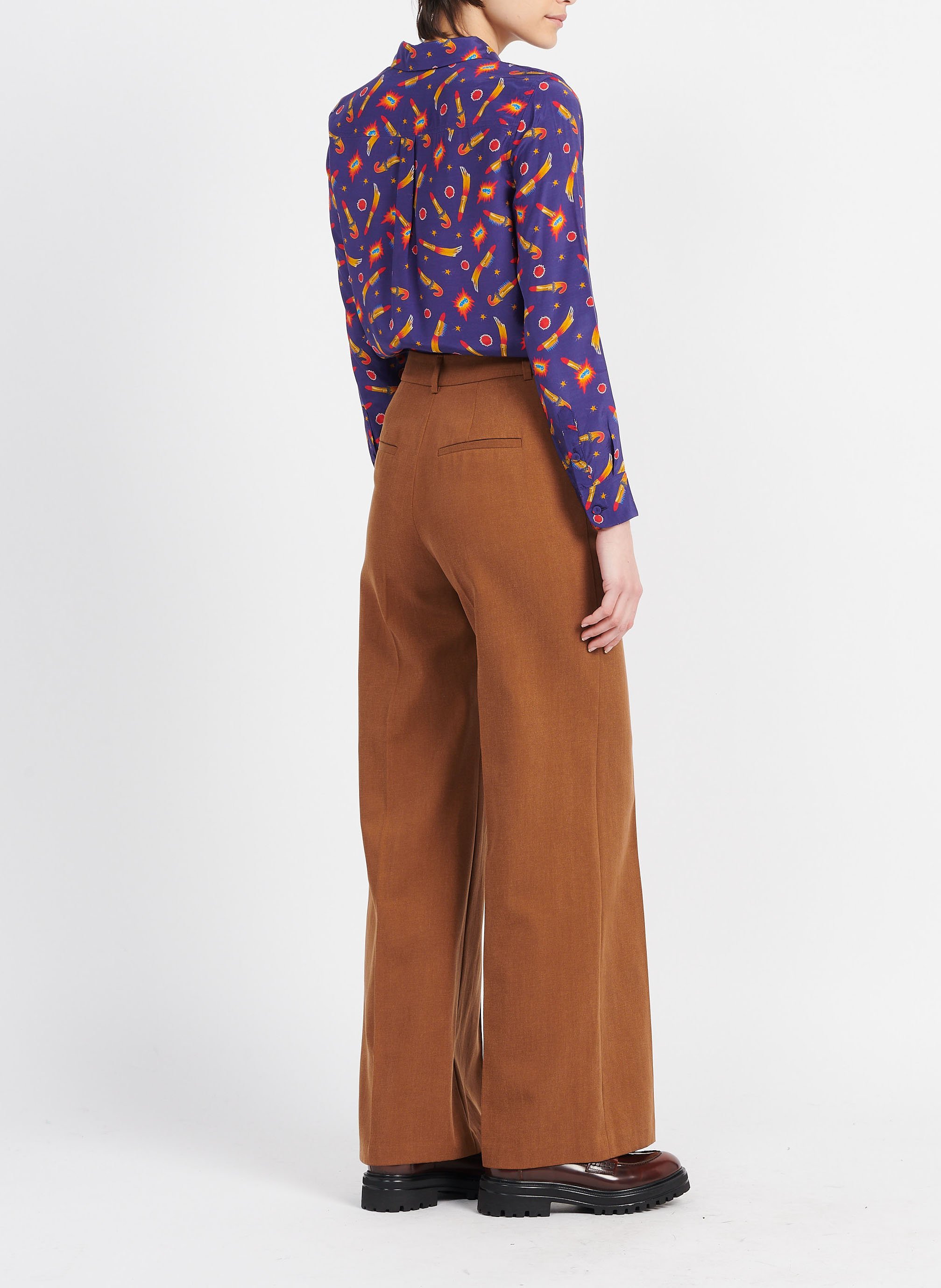 Printed shirt with classic collar SOI PARIS Blue