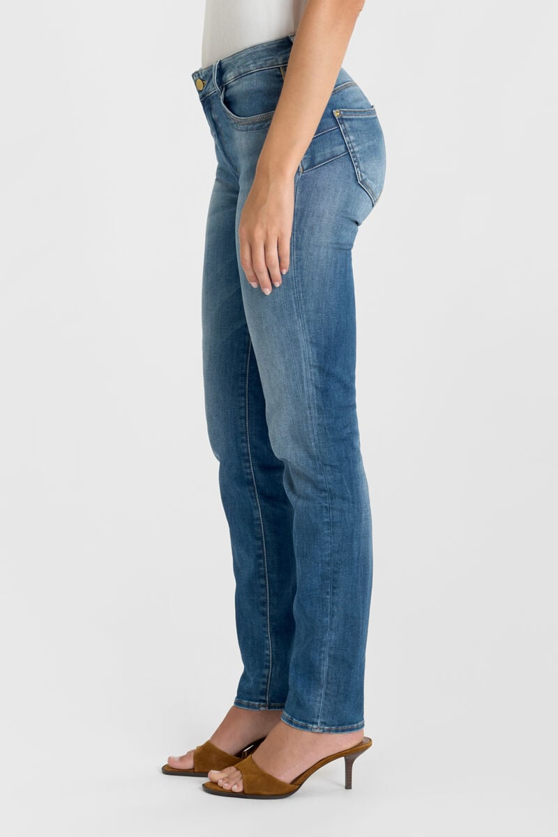 High-waisted push-up slim jeans, 34 length LE TEMPS DES CERISES Blue