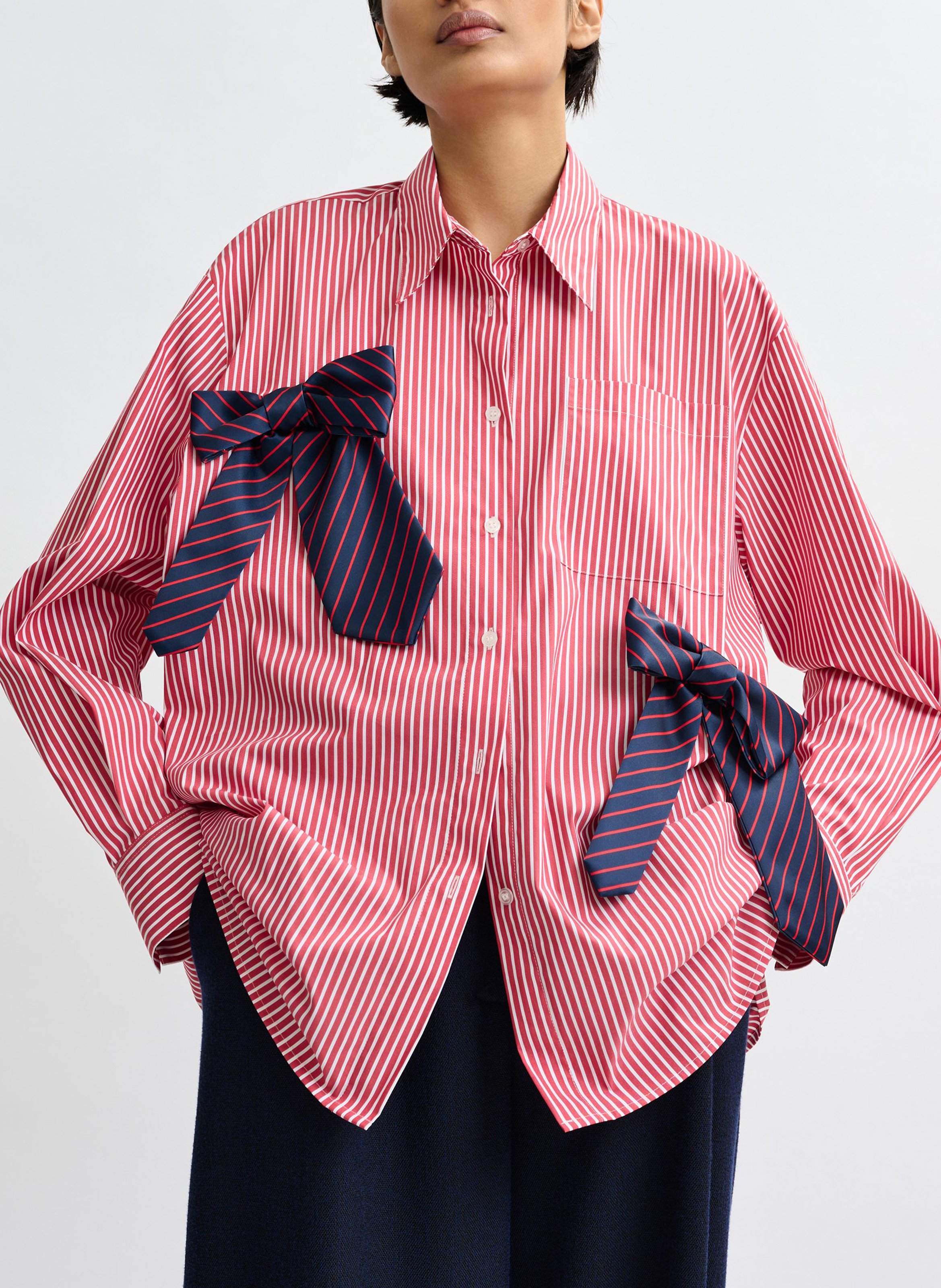 Chemise col classique en coton ESSENTIEL ANTWERP Rouge