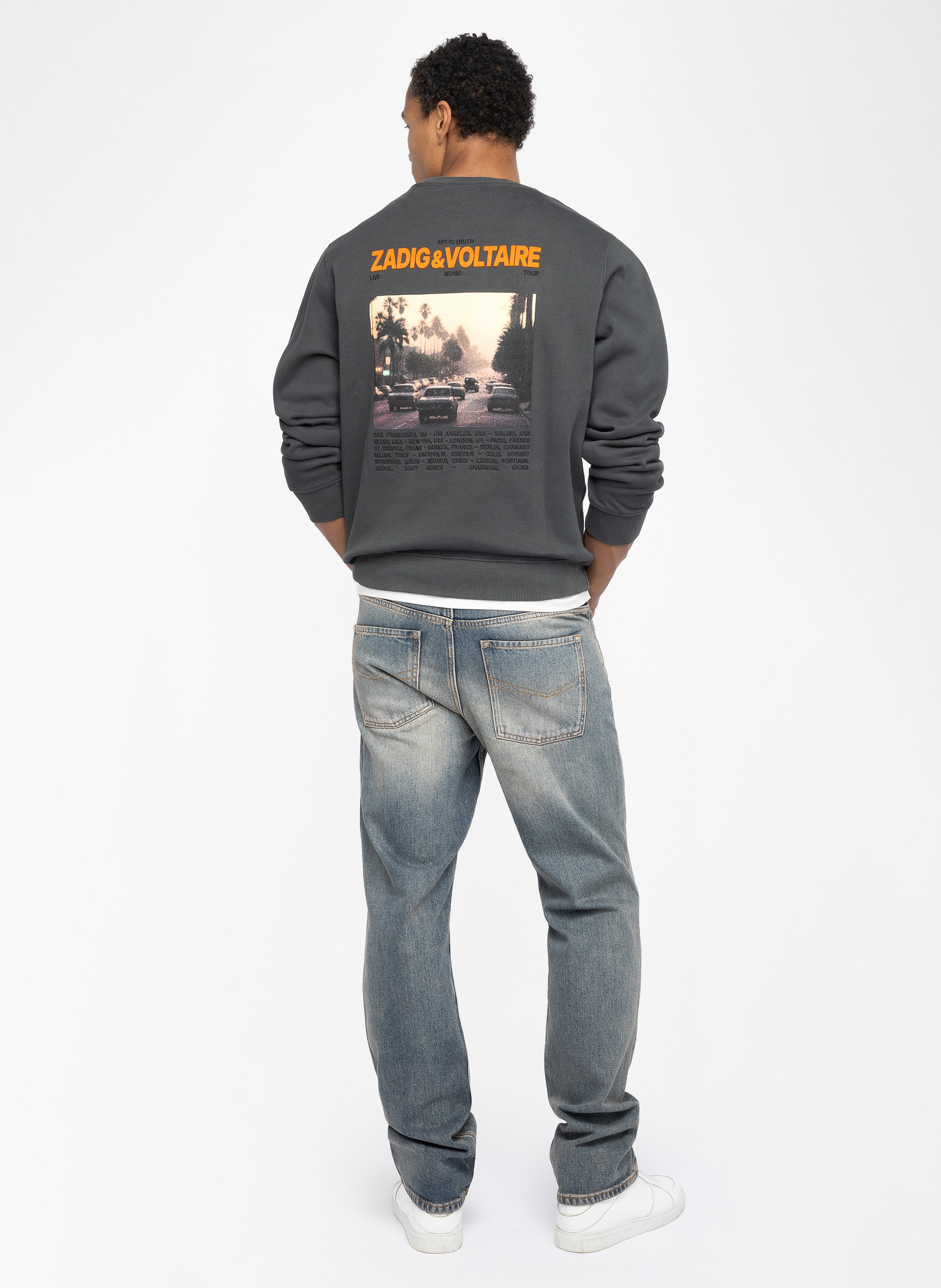 Sweat droit col rond sérigraphié en coton mélangé ZADIG&VOLTAIRE Grau