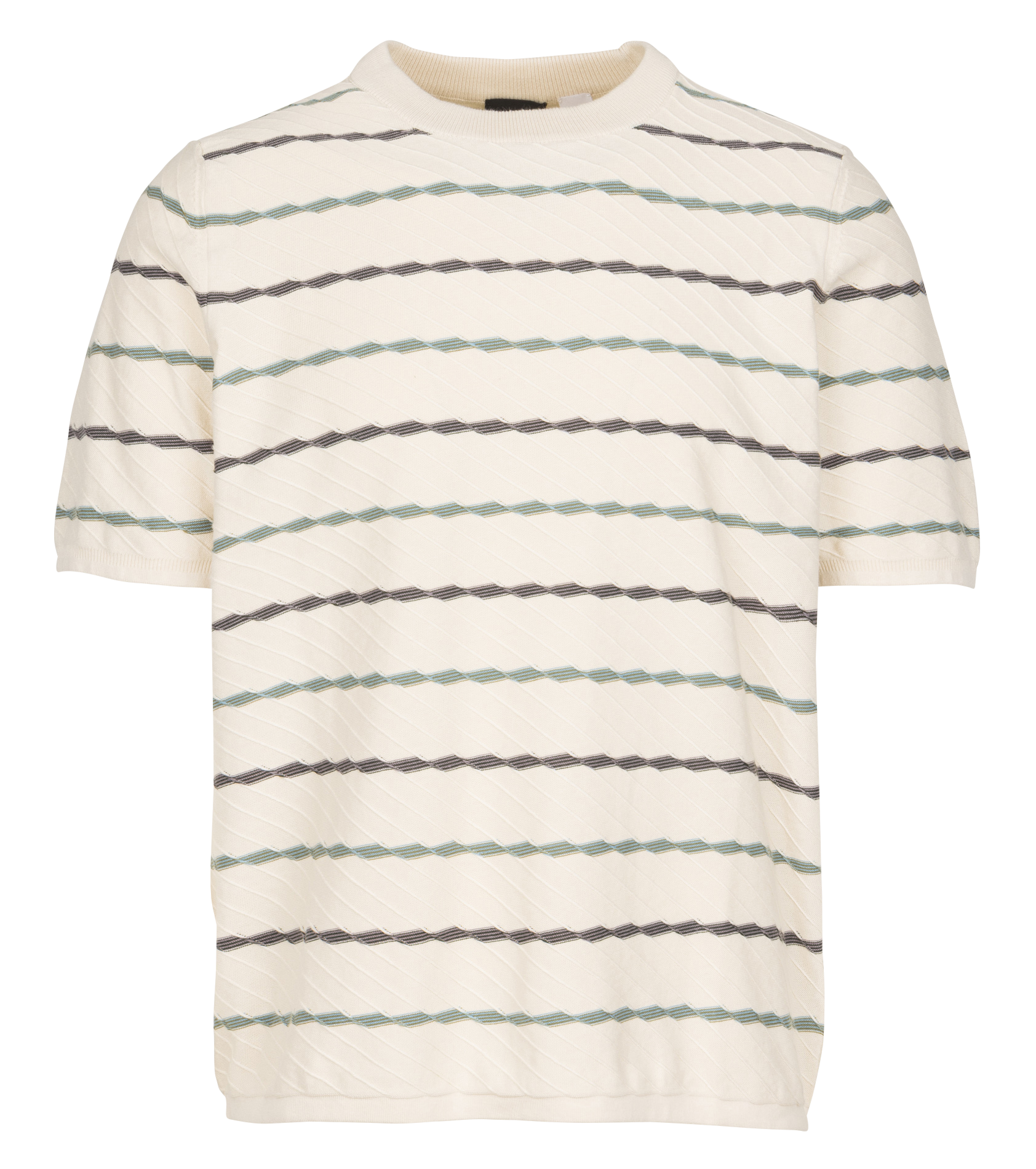 Jersey recto de mezcla de algodón orgánico con cuello redondo PAUL SMITH Beige