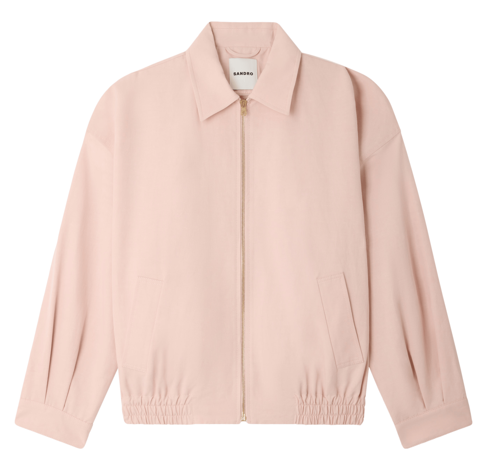 Loose-fitting plain zip-up jacket SANDRO Pink
