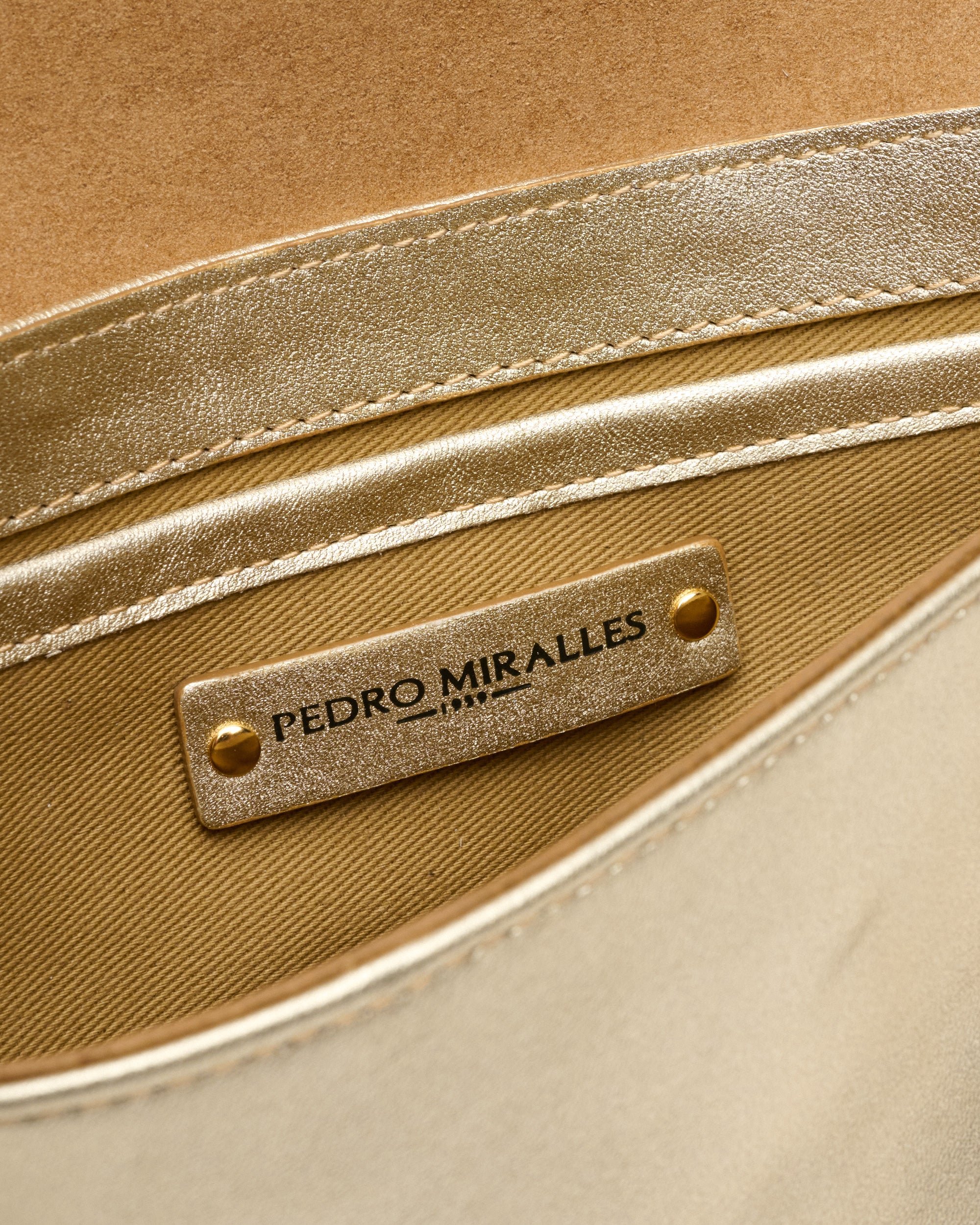 Green leather evening bag with chain PEDRO MIRALLES Golden