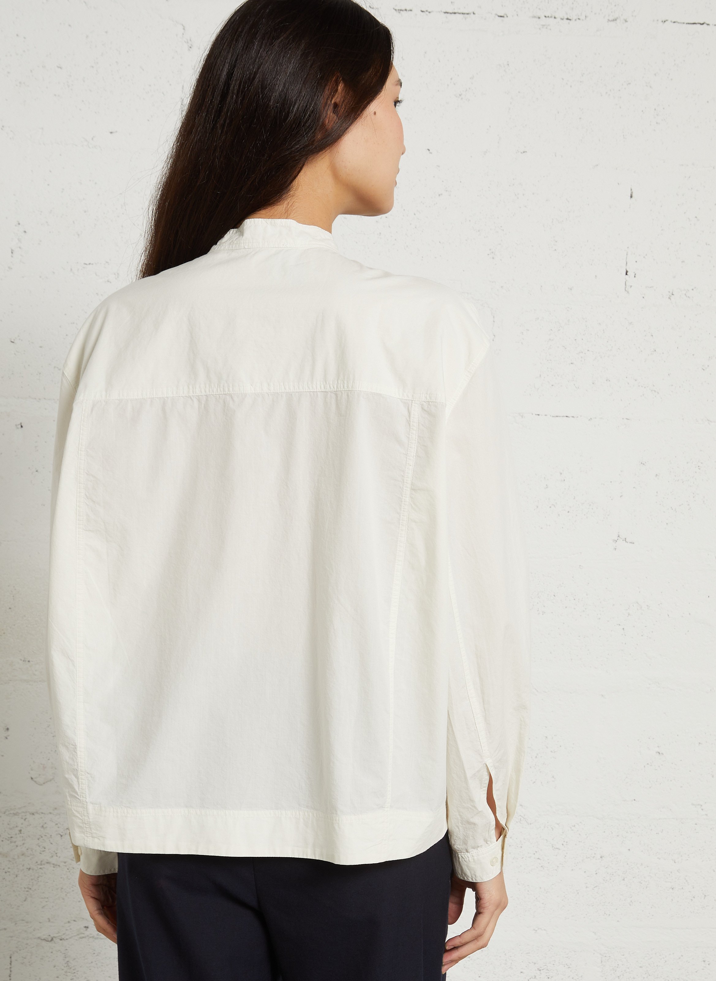 Bluse aus Bio-Baumwolle mit Rundhalsausschnitt SOEUR Weiss