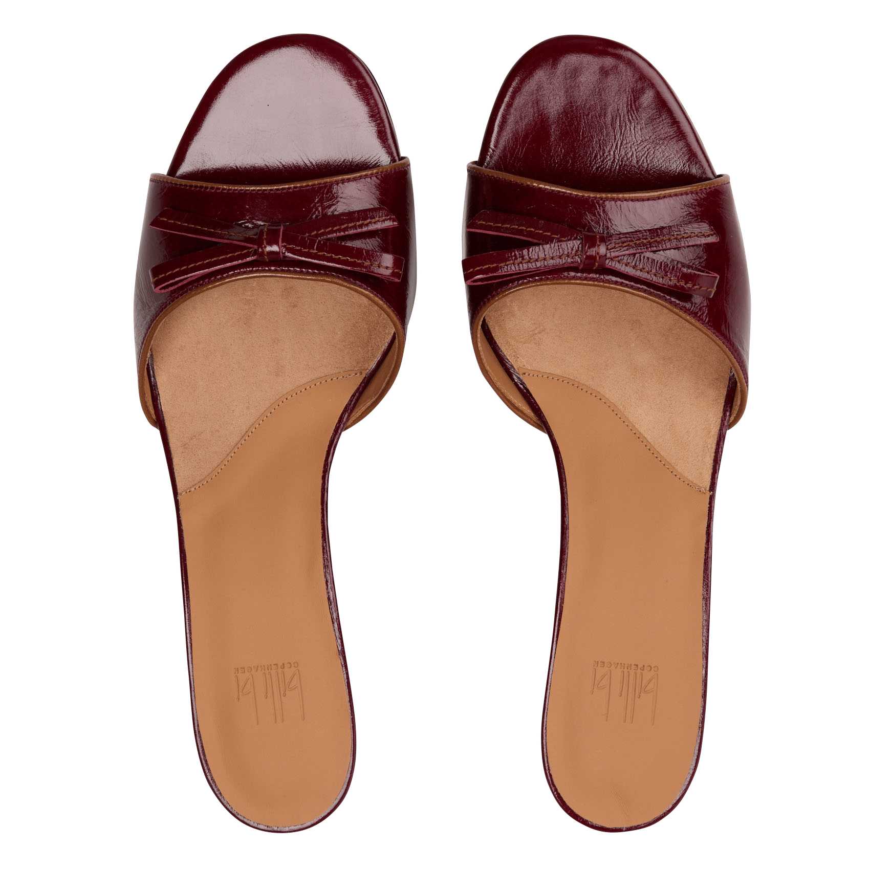 Muiltjes met effen leren strik BILLI BI Rood