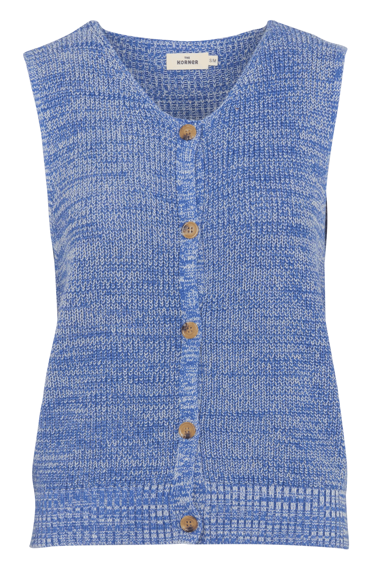 Mouwloos katoenen vest met V-hals THE KORNER Blauw