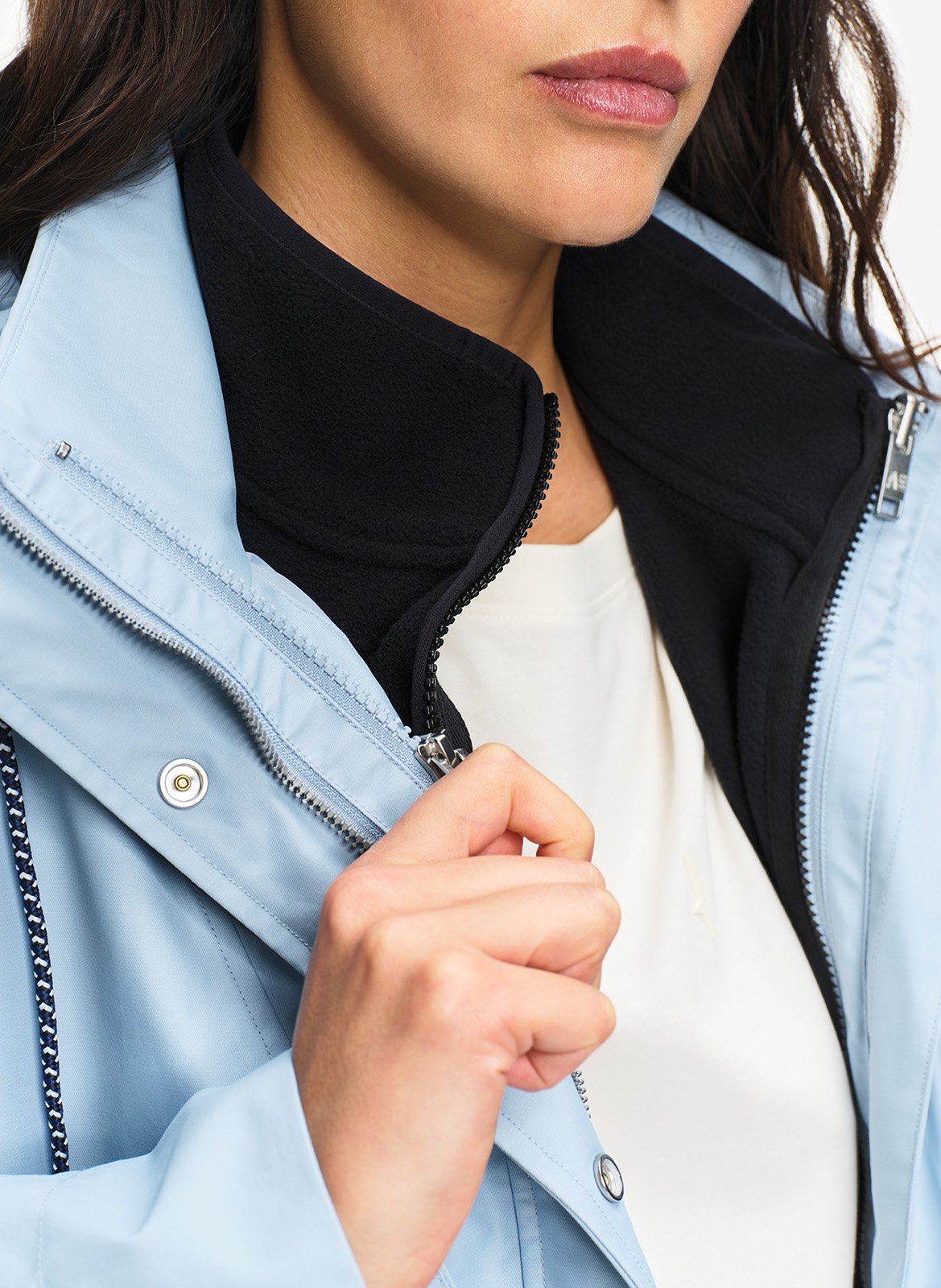 Solid hooded parka coat AIGLE Blue