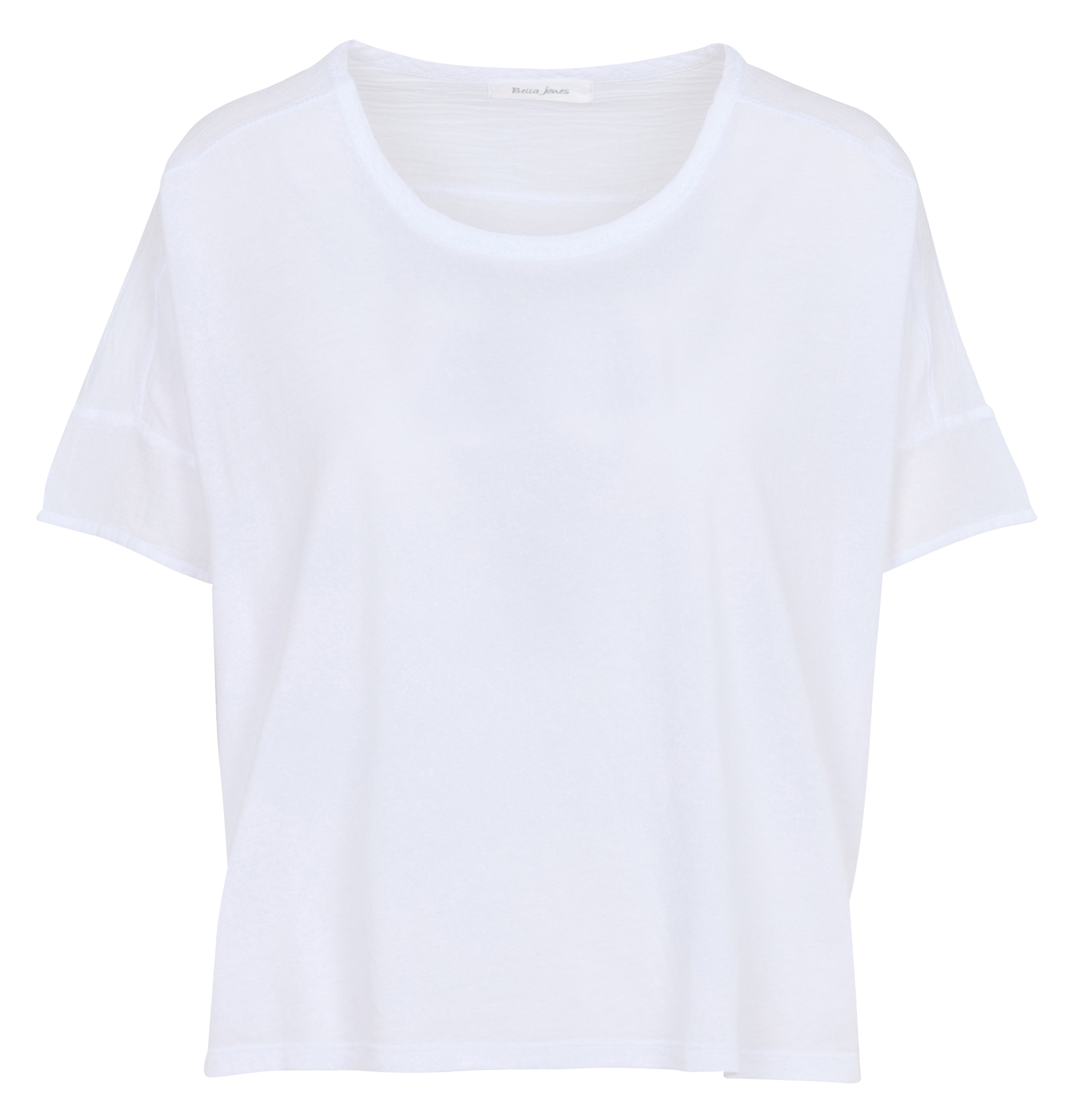 Katoenen T-shirt met ronde hals  BELLA JONES Wit