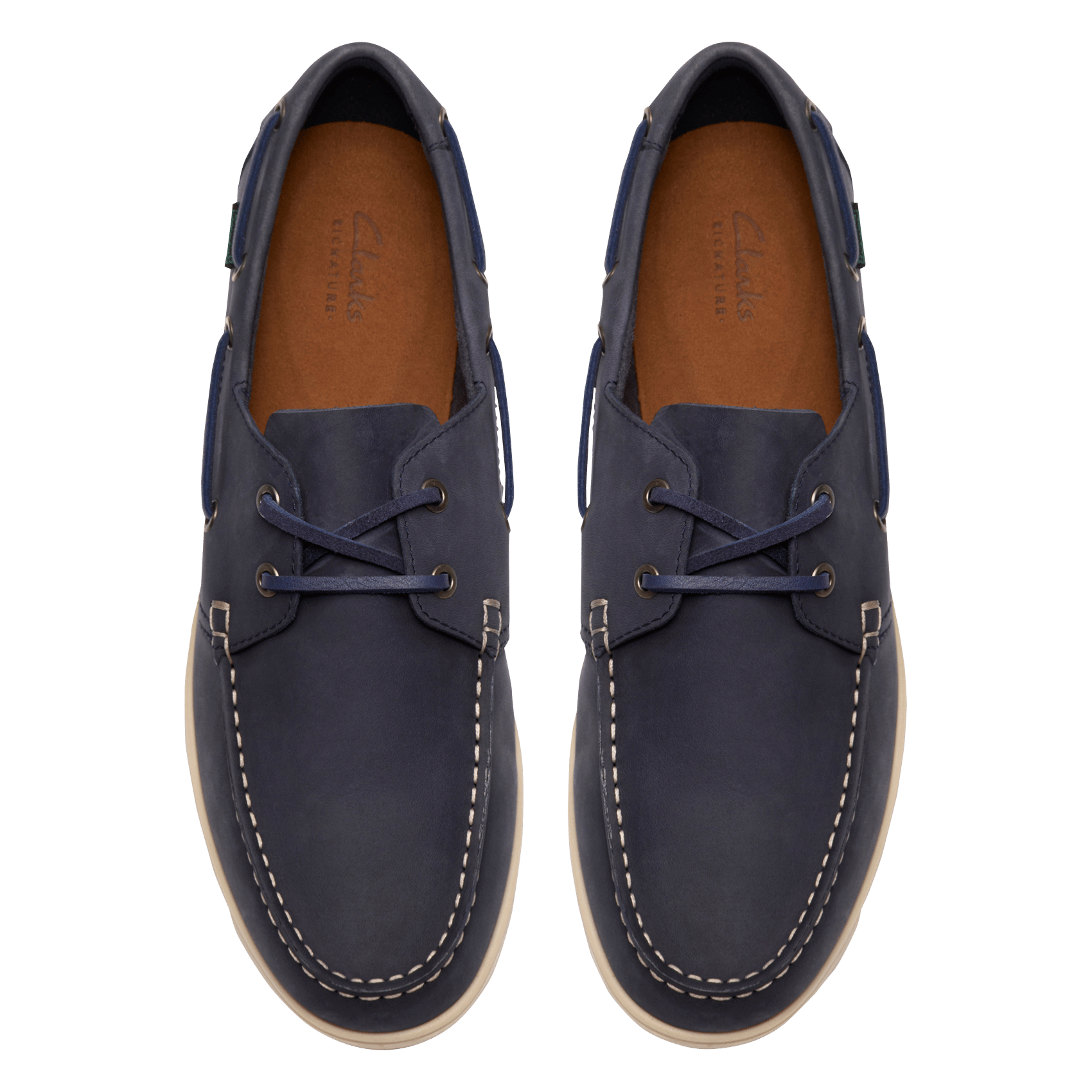 Leather deck shoes CLARKS Blue