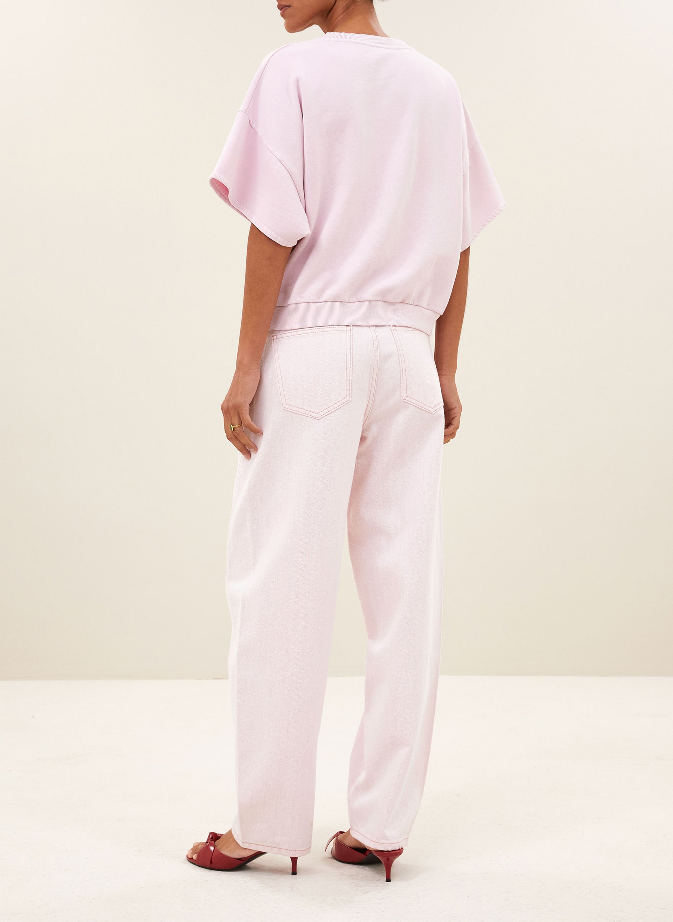 Rechte jeans van biokatoen BY BAR Roze