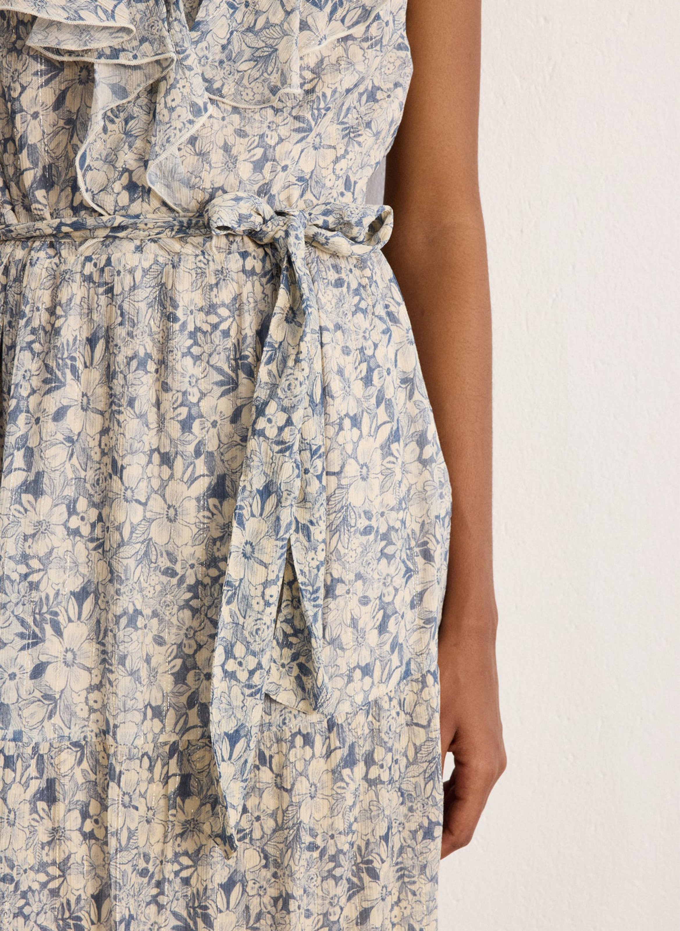 Robe longue imprimée PABLO Bleu