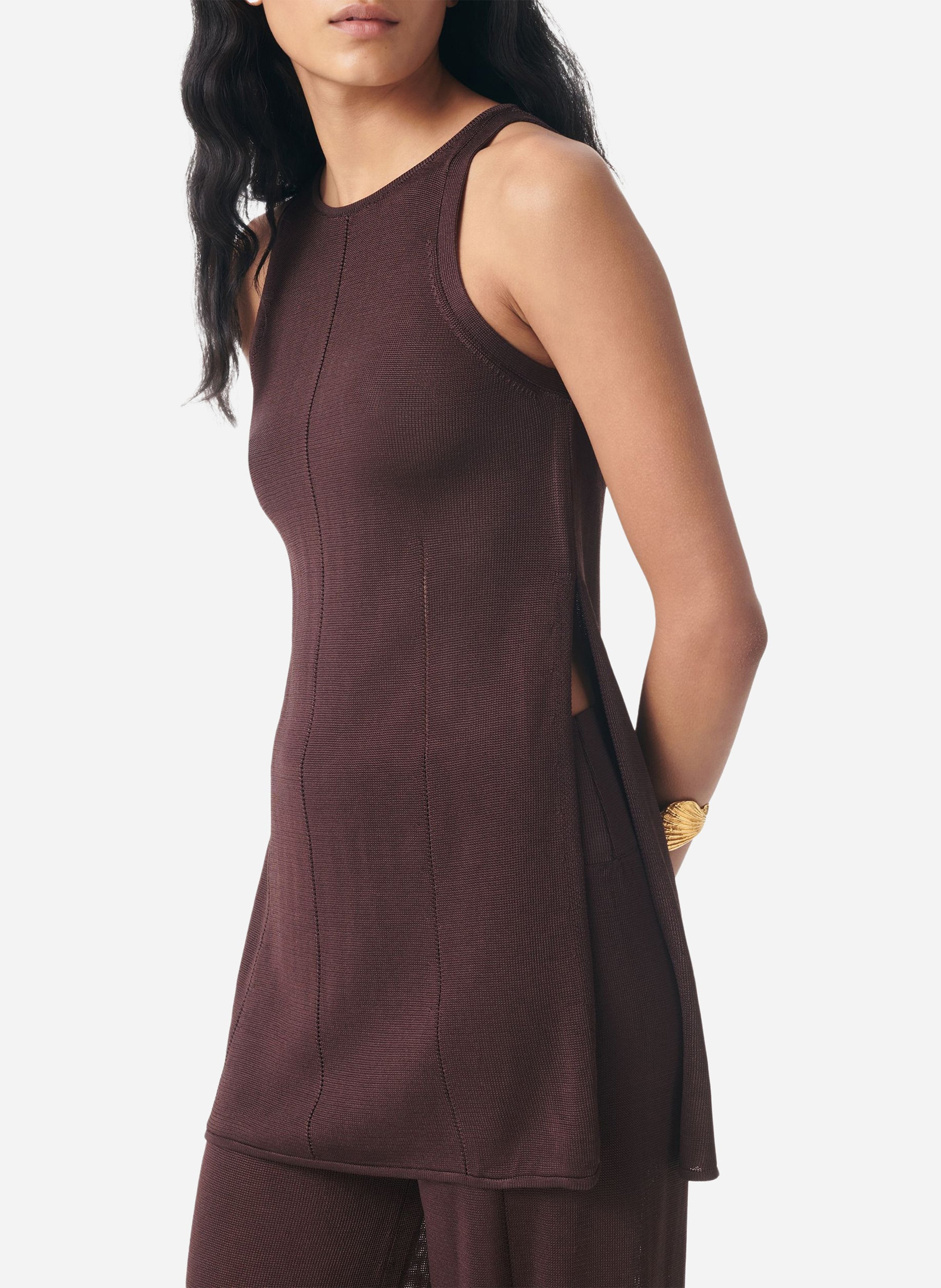 Top diritto in maglia VANESSA BRUNO Marrone