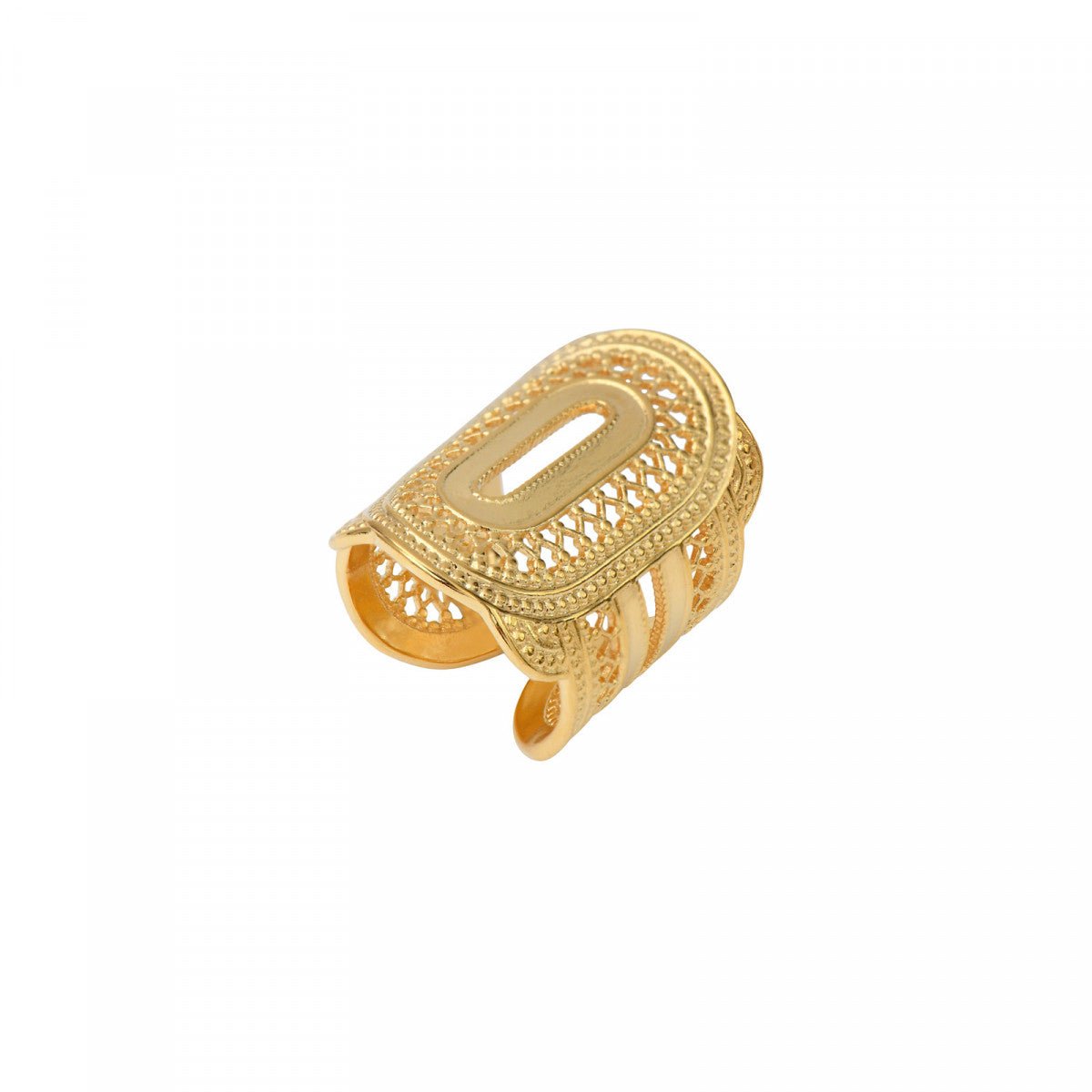 Adjustable medium ring in gold-plated finish SATELLITE PARIS Golden