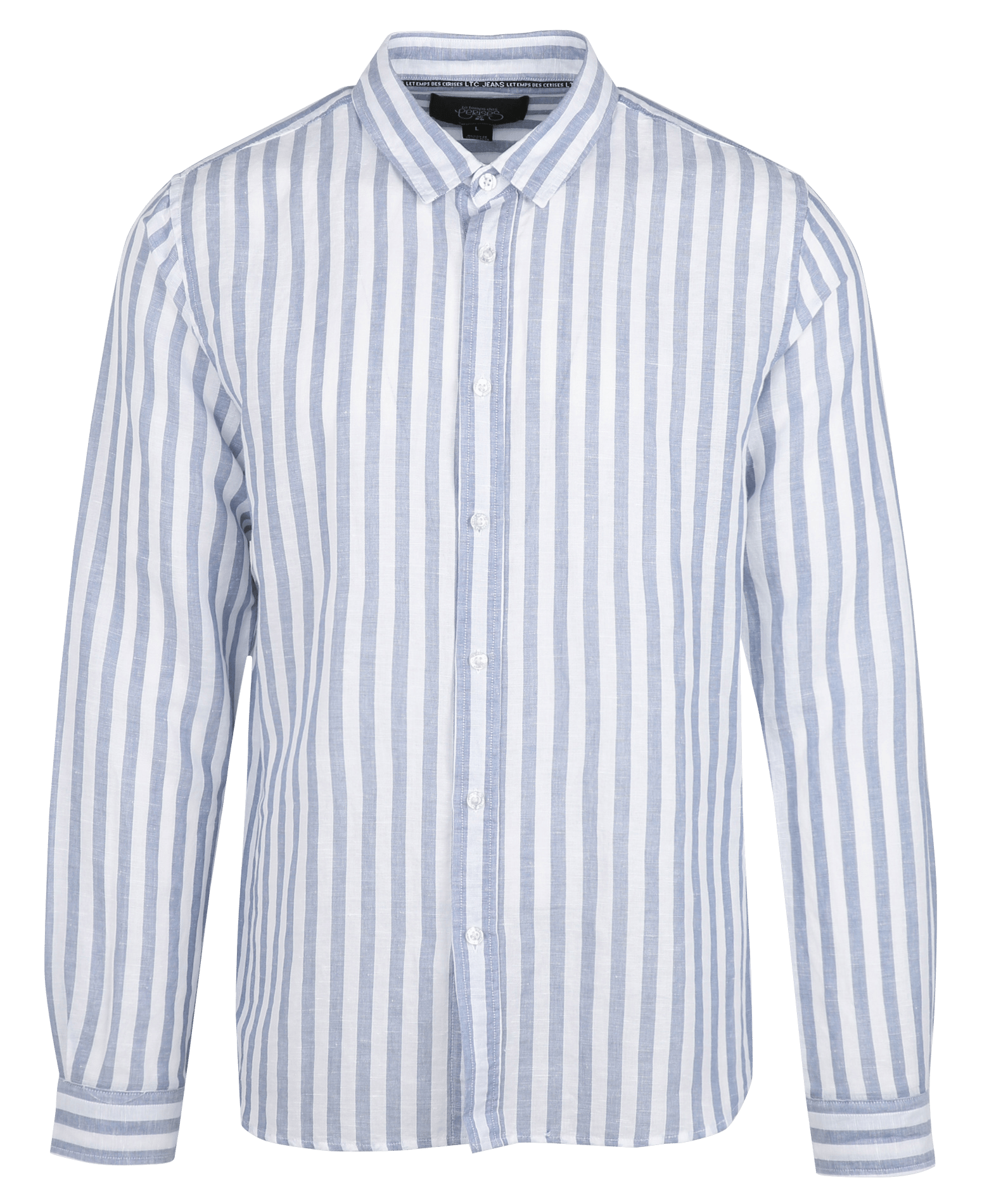 Chemise col classique en lin mélangé LE TEMPS DES CERISES Blanc