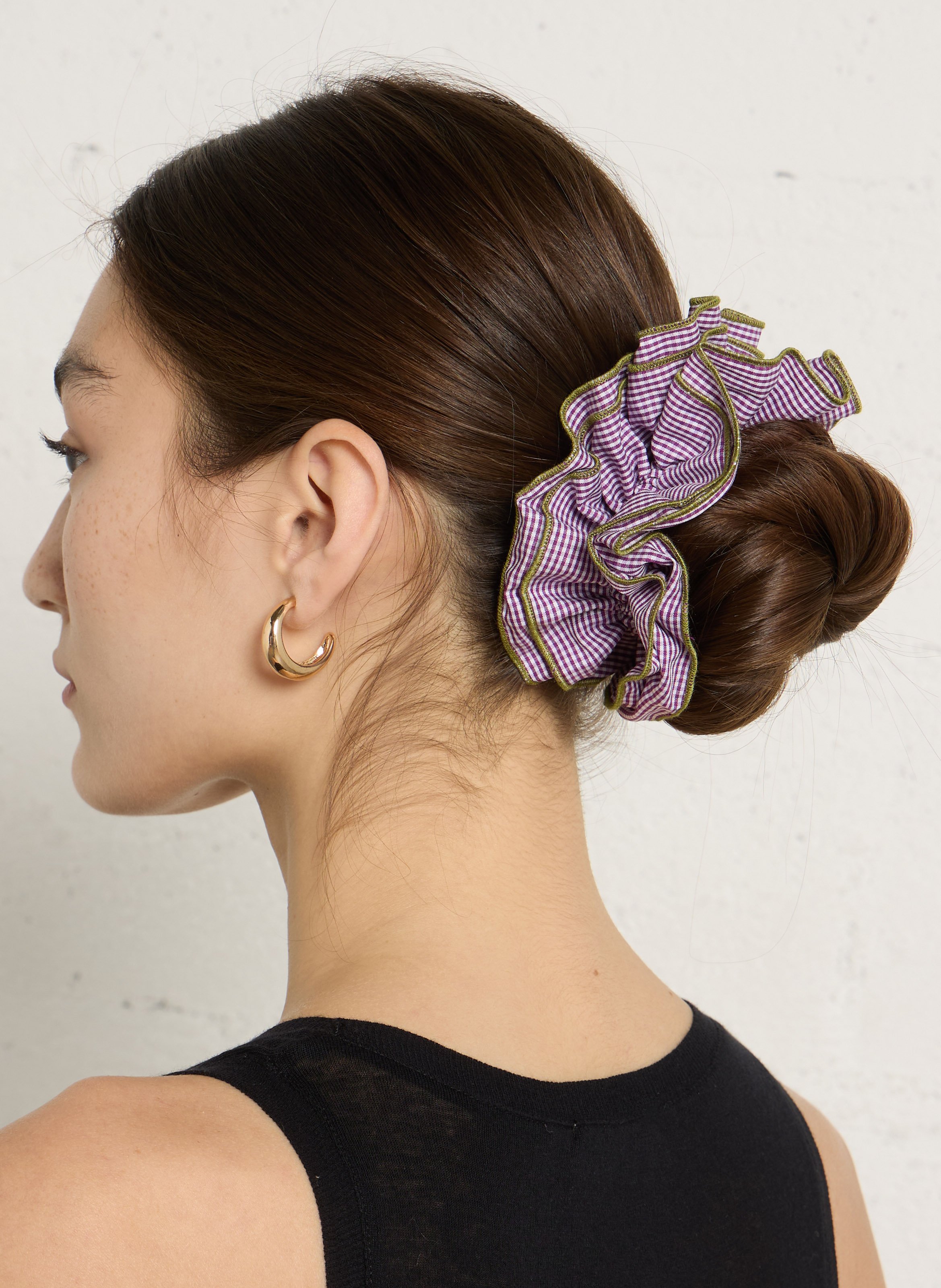 Maxi scrunchie met vichy-patroon CHOU AU CARRE Violet