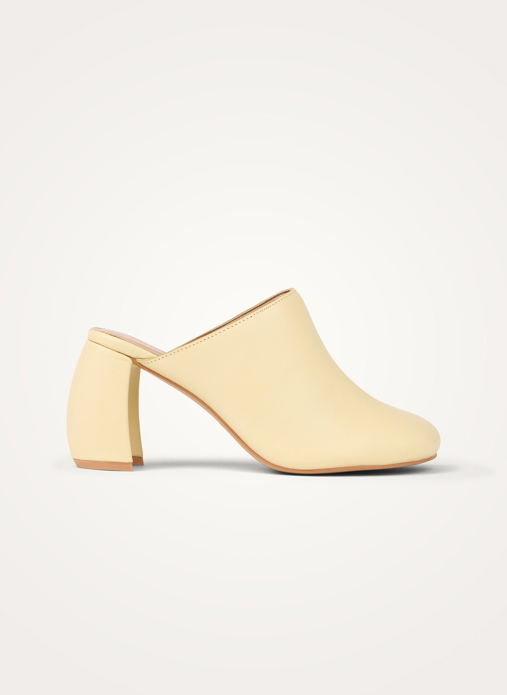 Clog leather mules with demi-lune heel VANESSA WU