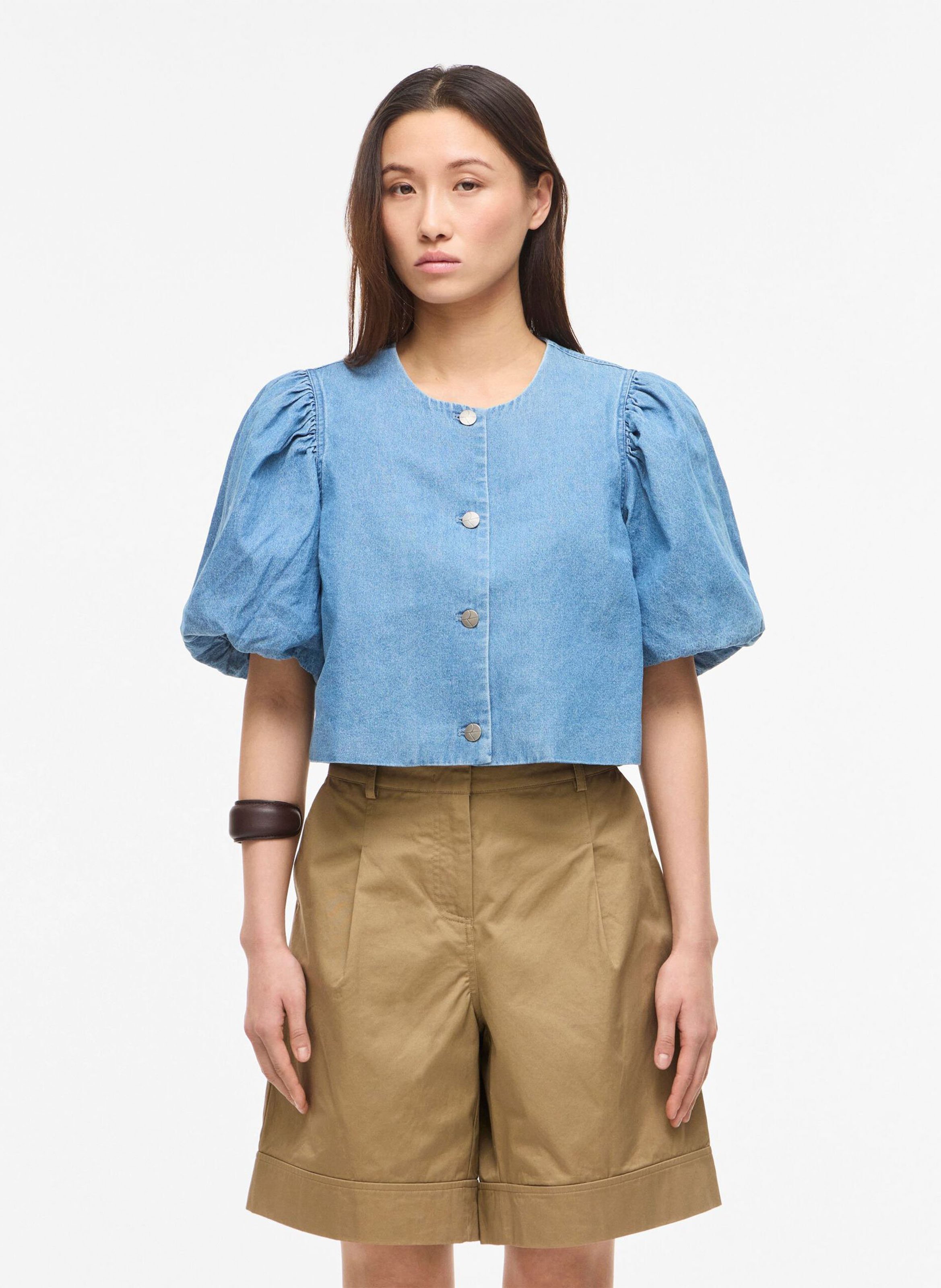 Chemise courte droite ROUGE EDIT Bleu