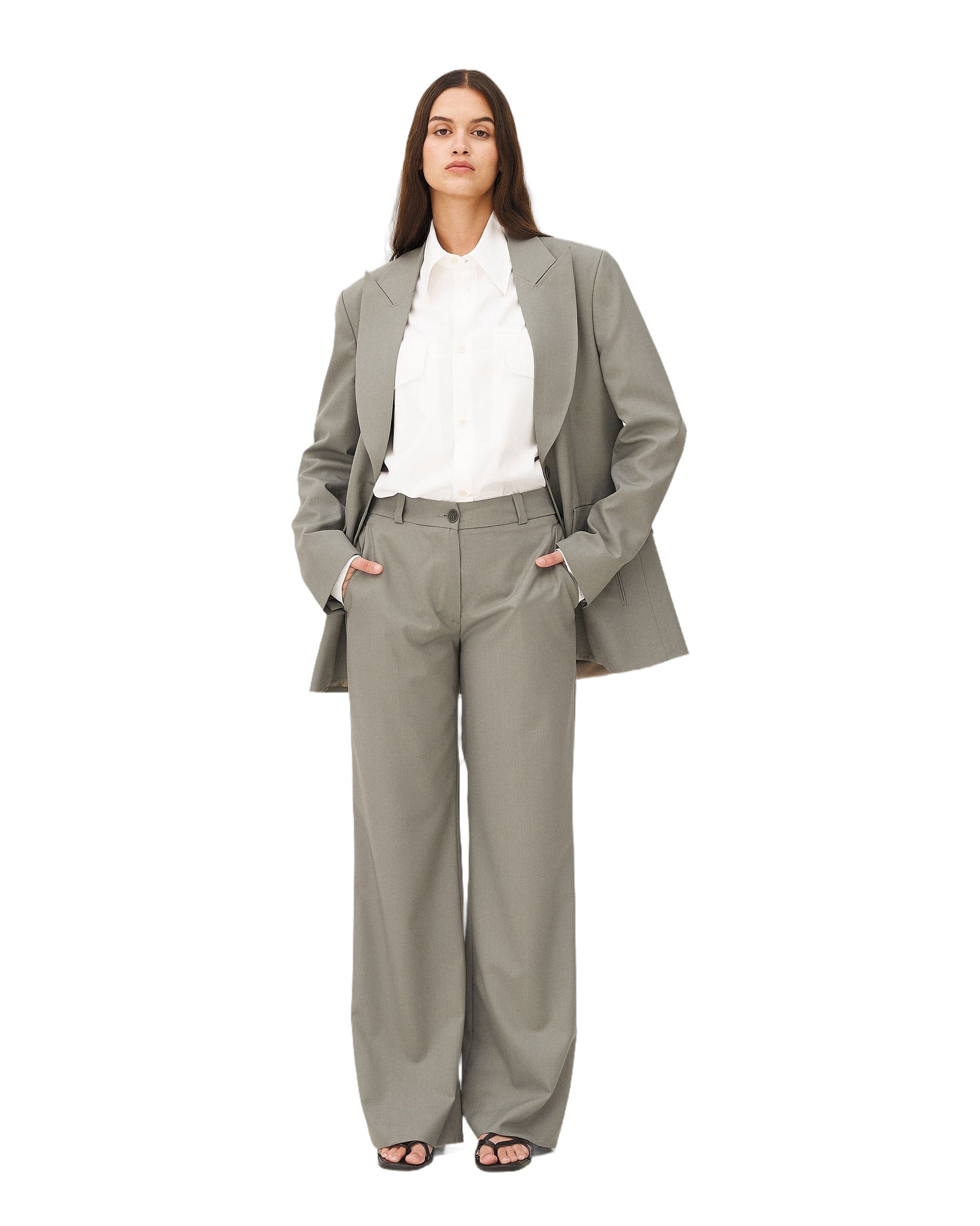 Suit jacket in eucalyptus suri Noyoco Green