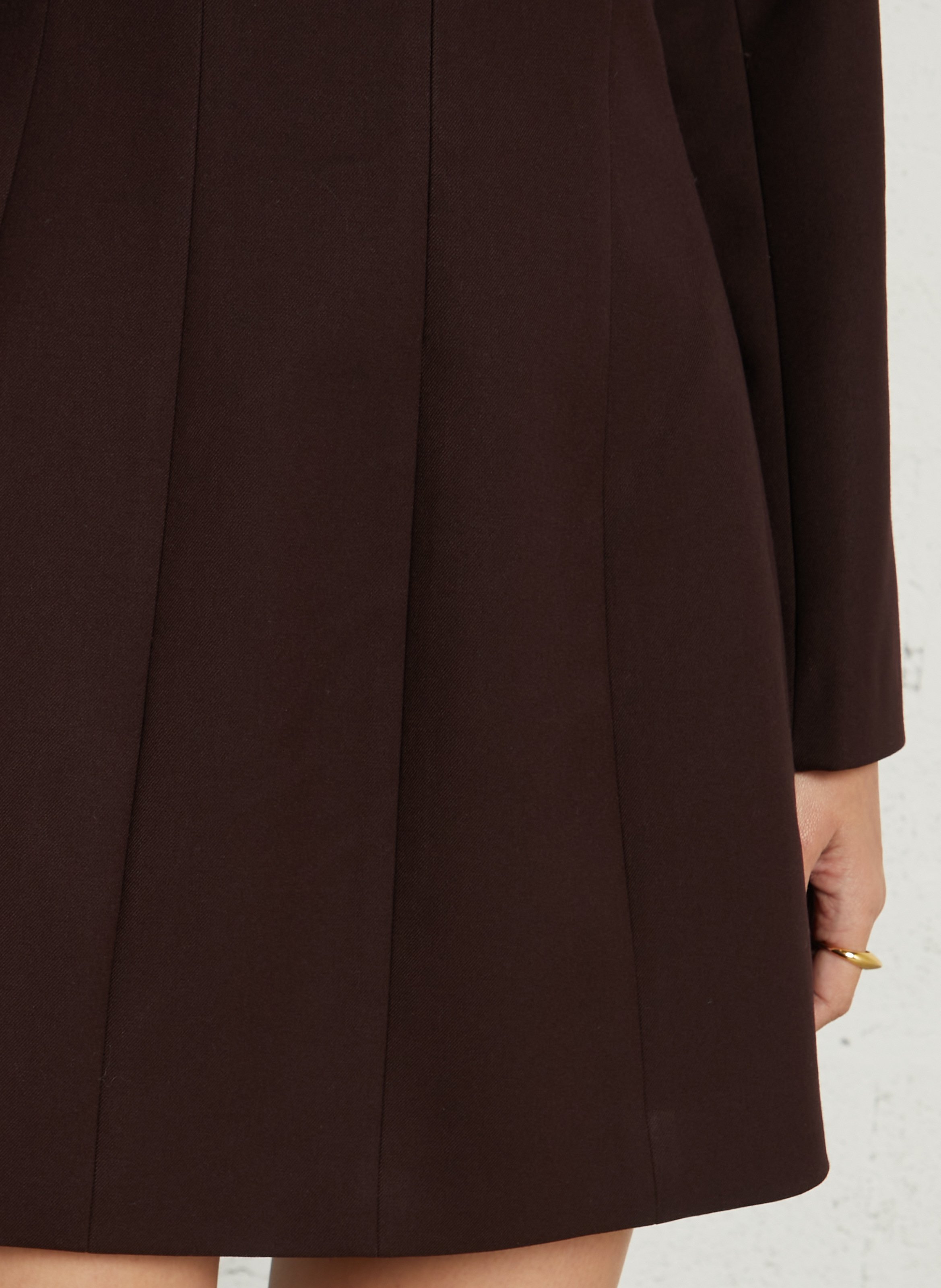 Fitted plain short dress SUNCOO Plums