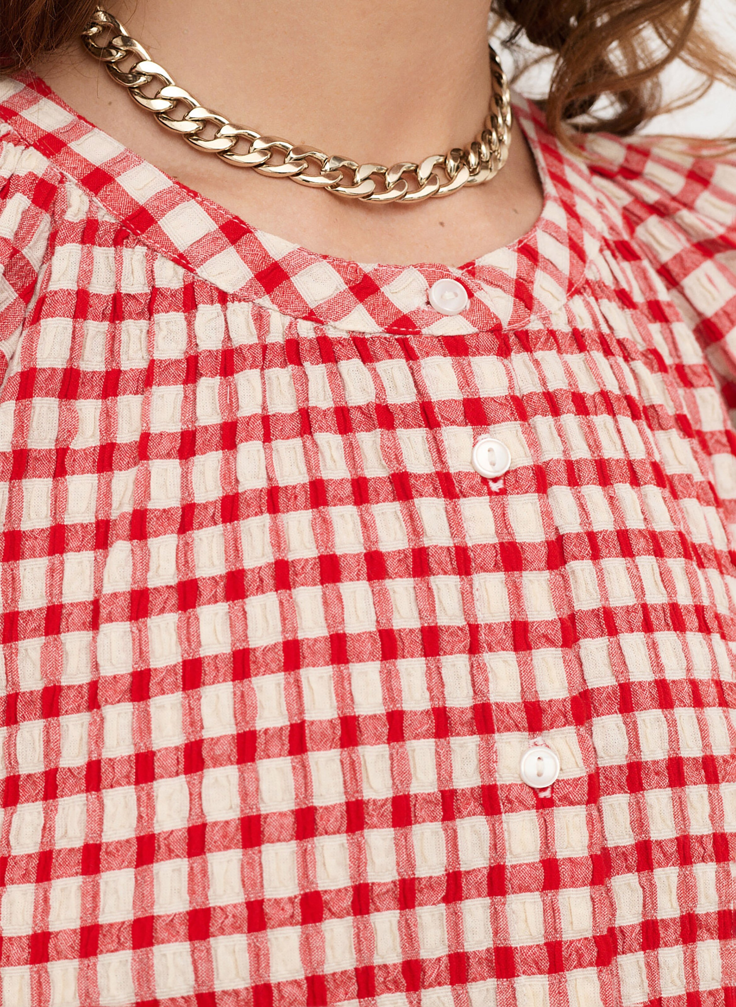 Checked blouse CAROLL Red