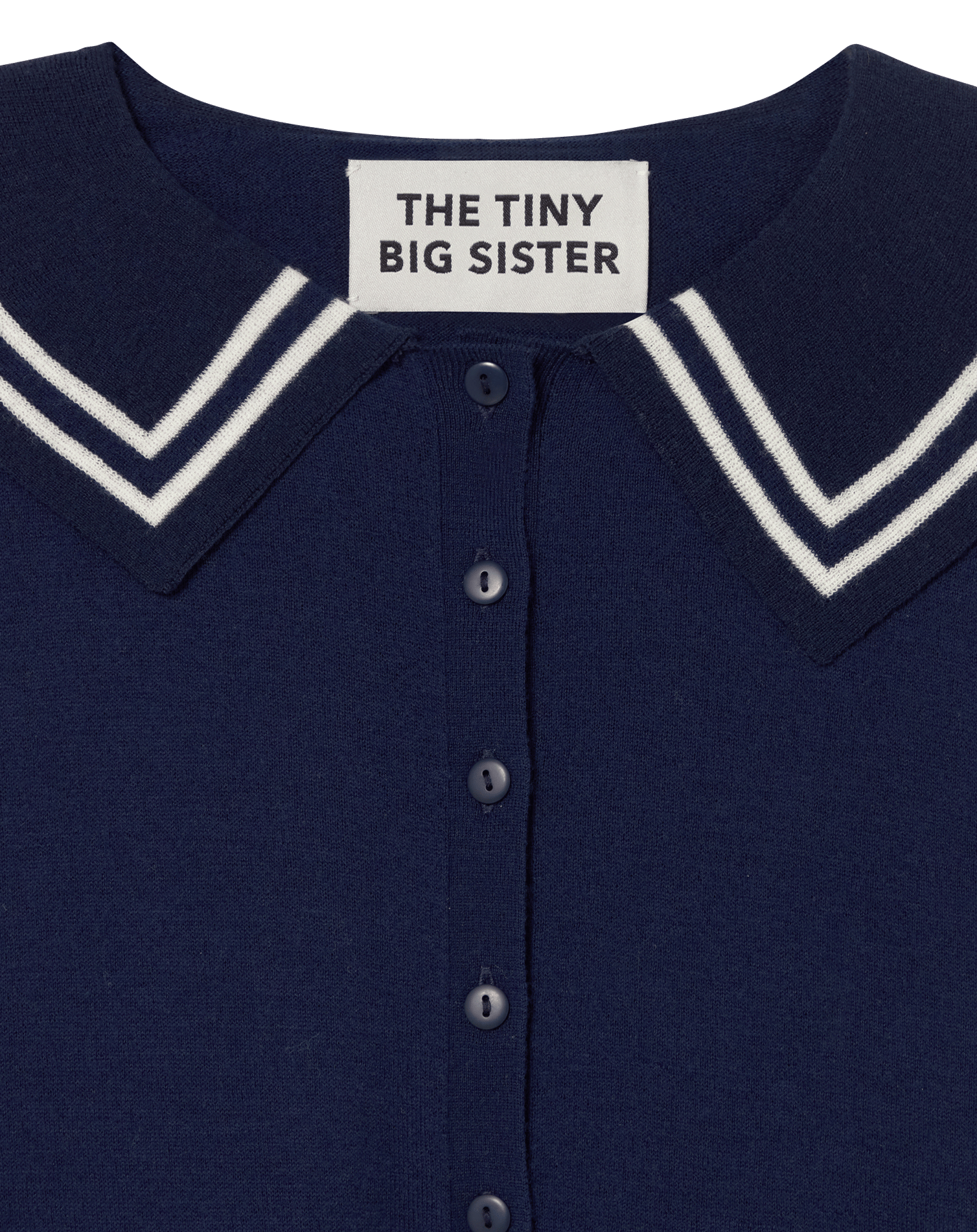 Wool sweater with Peter Pan collar THE TINY BIG SISTER Blue