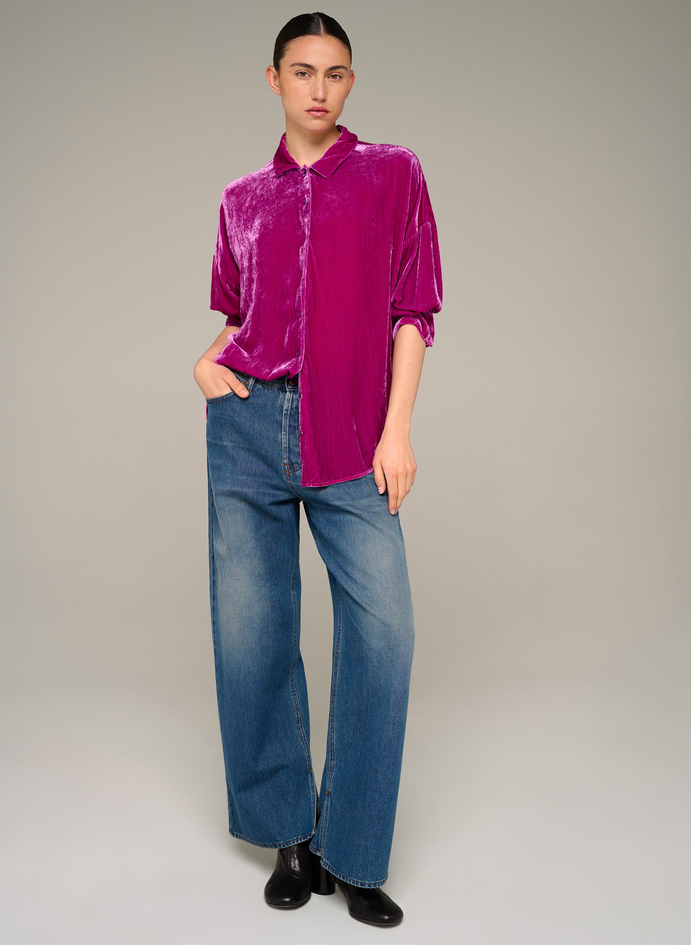 Straight corduroy shirt COTELAC Pink