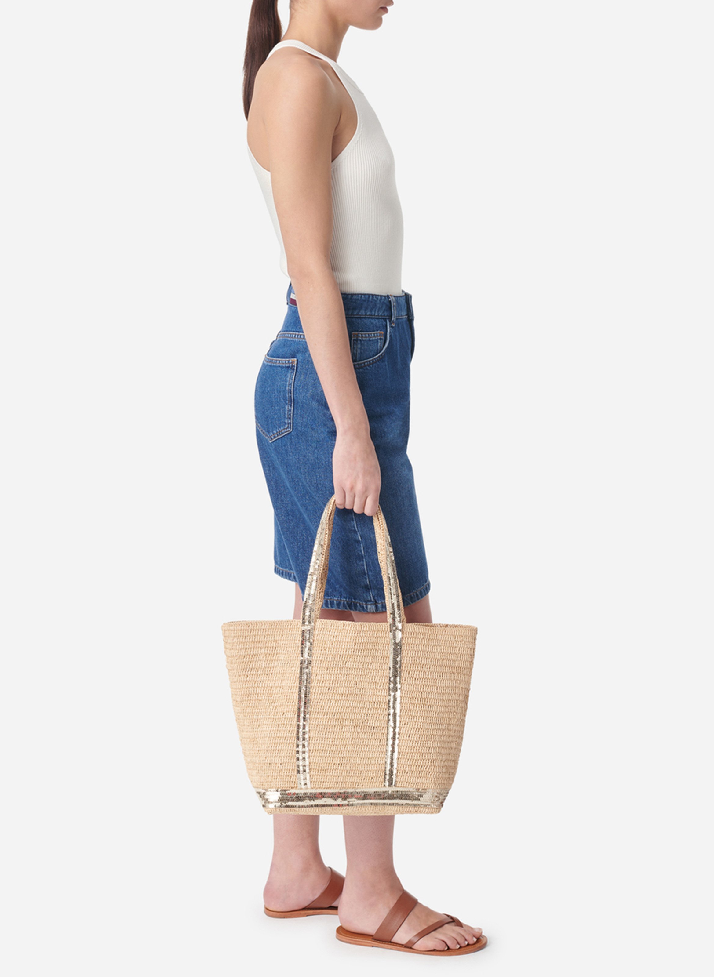 Sac cabas en raphia VANESSA BRUNO Doré