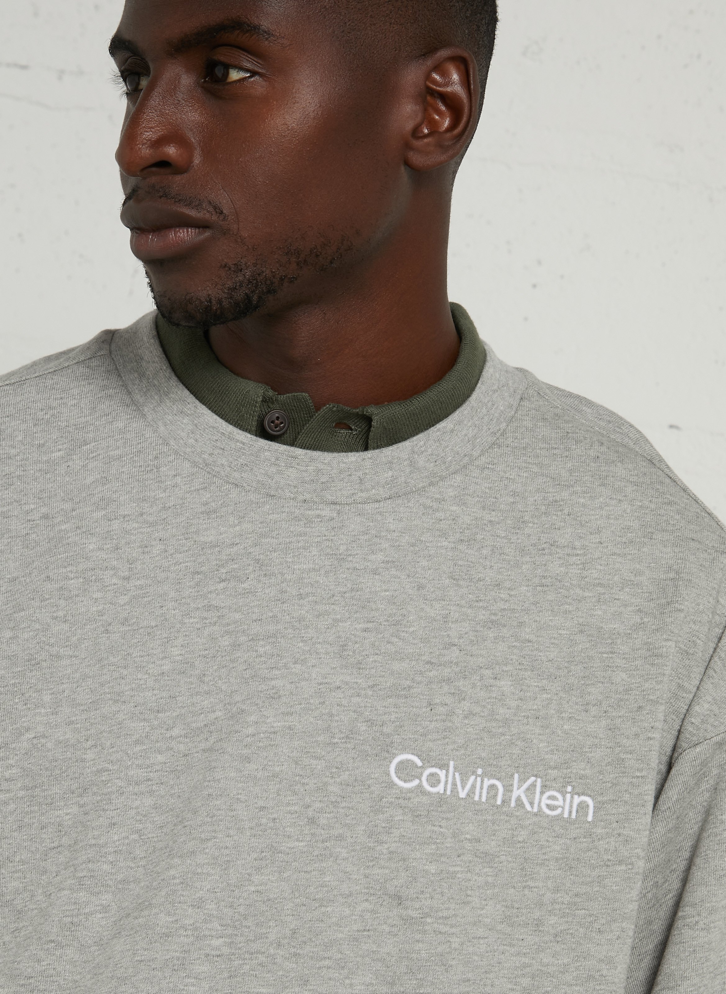 Tee-shirt oversize col rond en coton CALVIN KLEIN UNDERWEAR Gris