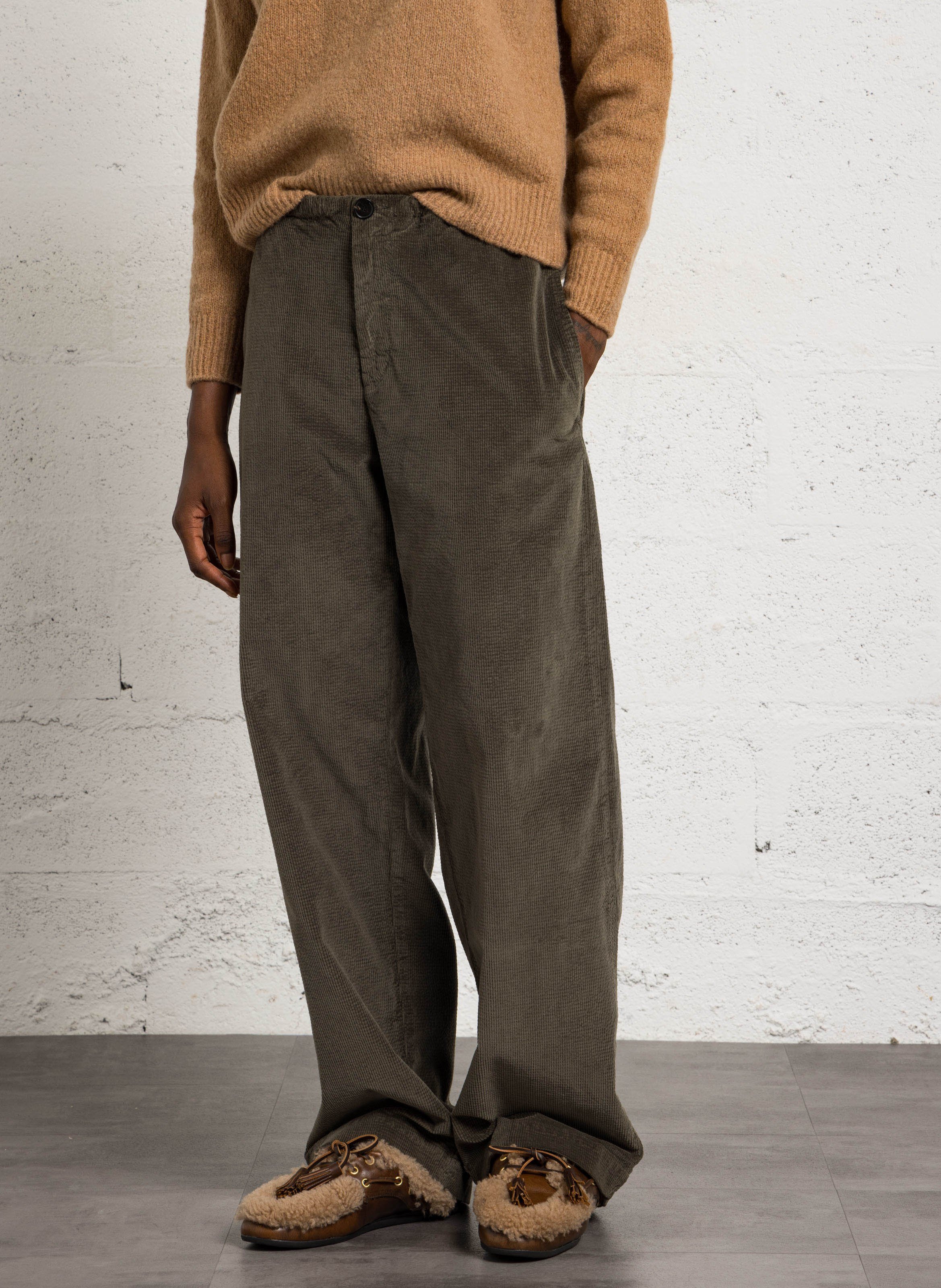 High-waisted cotton pants MASSCOB Green