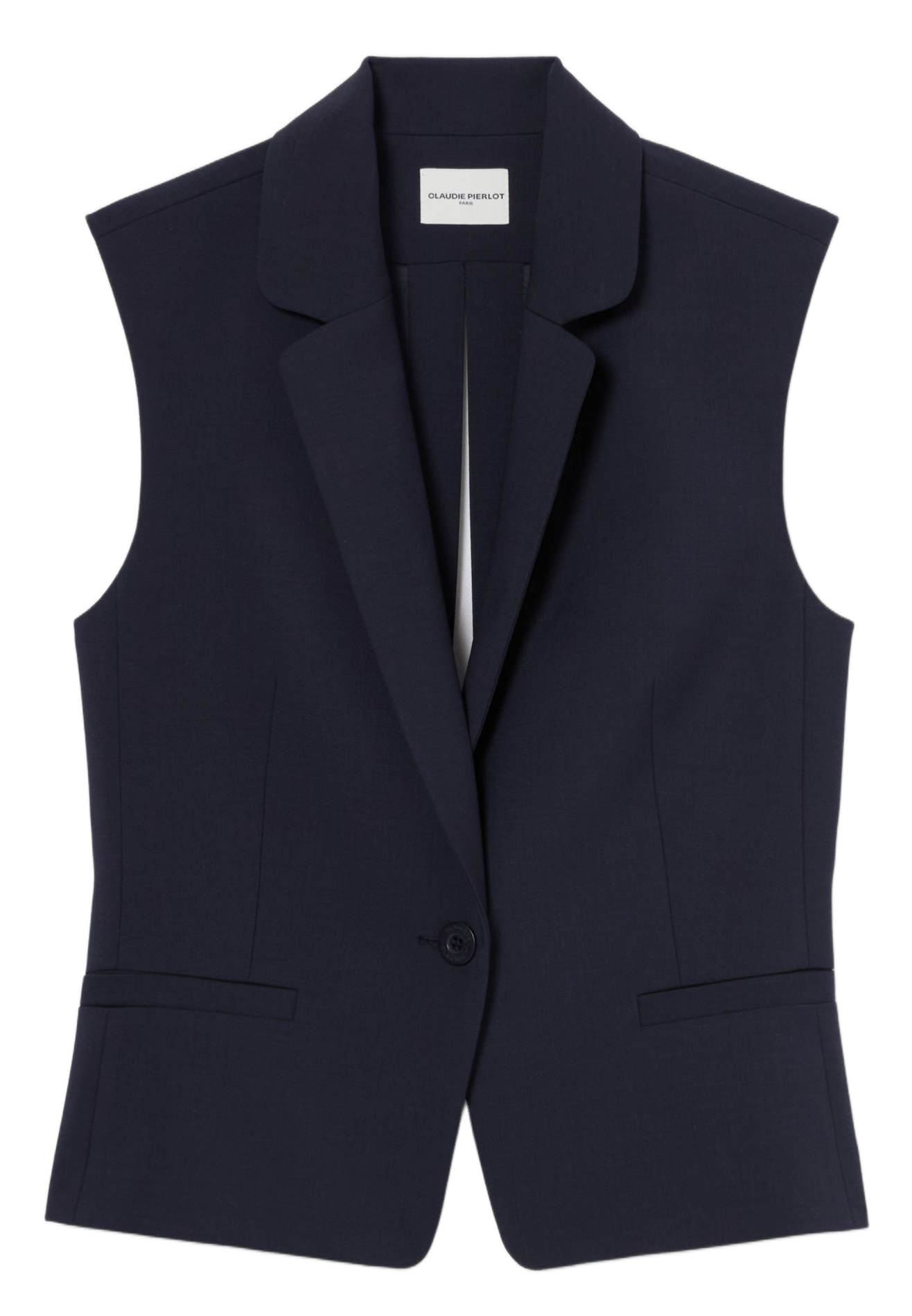Getailleerde mouwloze jas van wolmix CLAUDIE PIERLOT Blauw