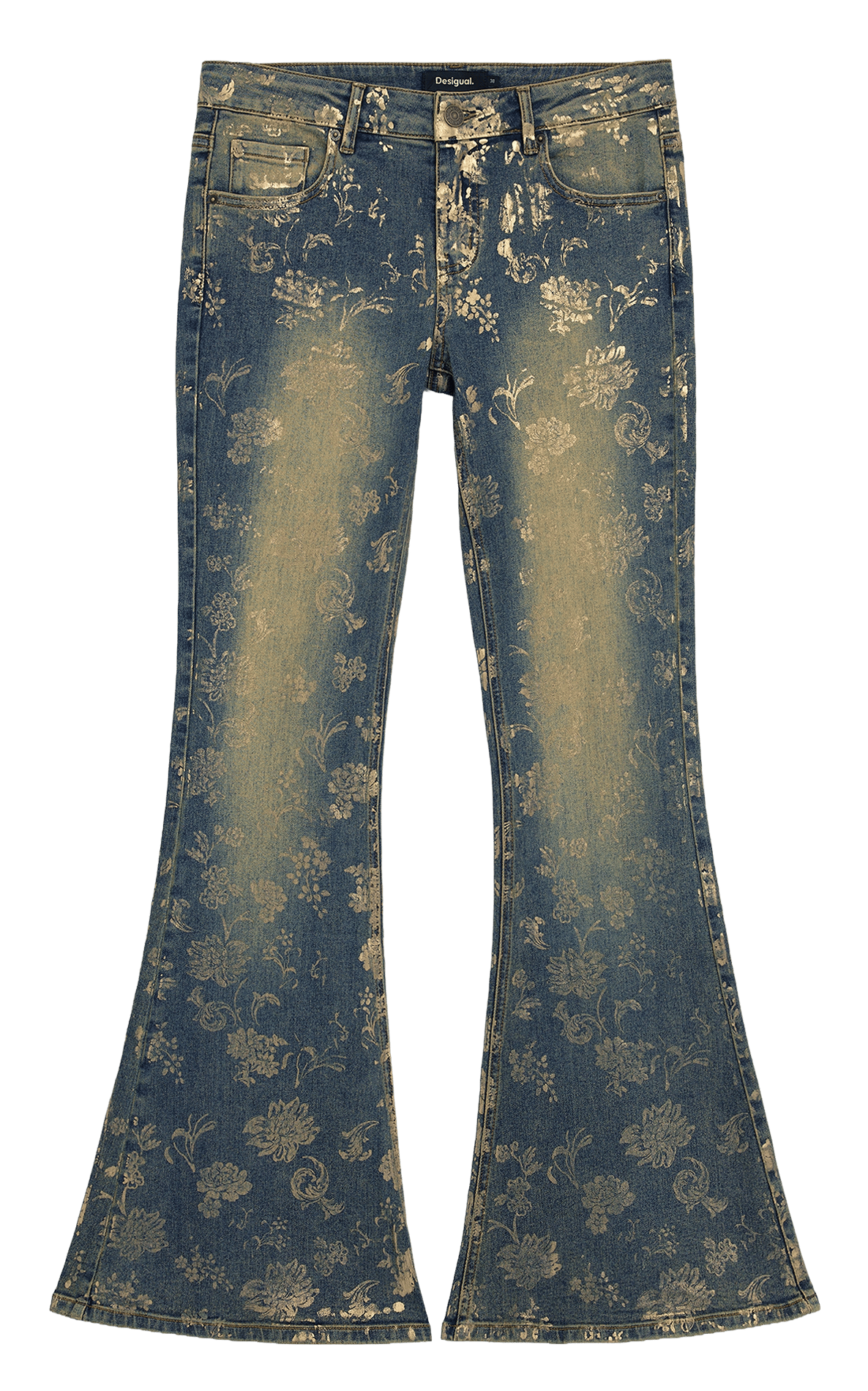 Jean évasé à motif  DESIGUAL Bleu